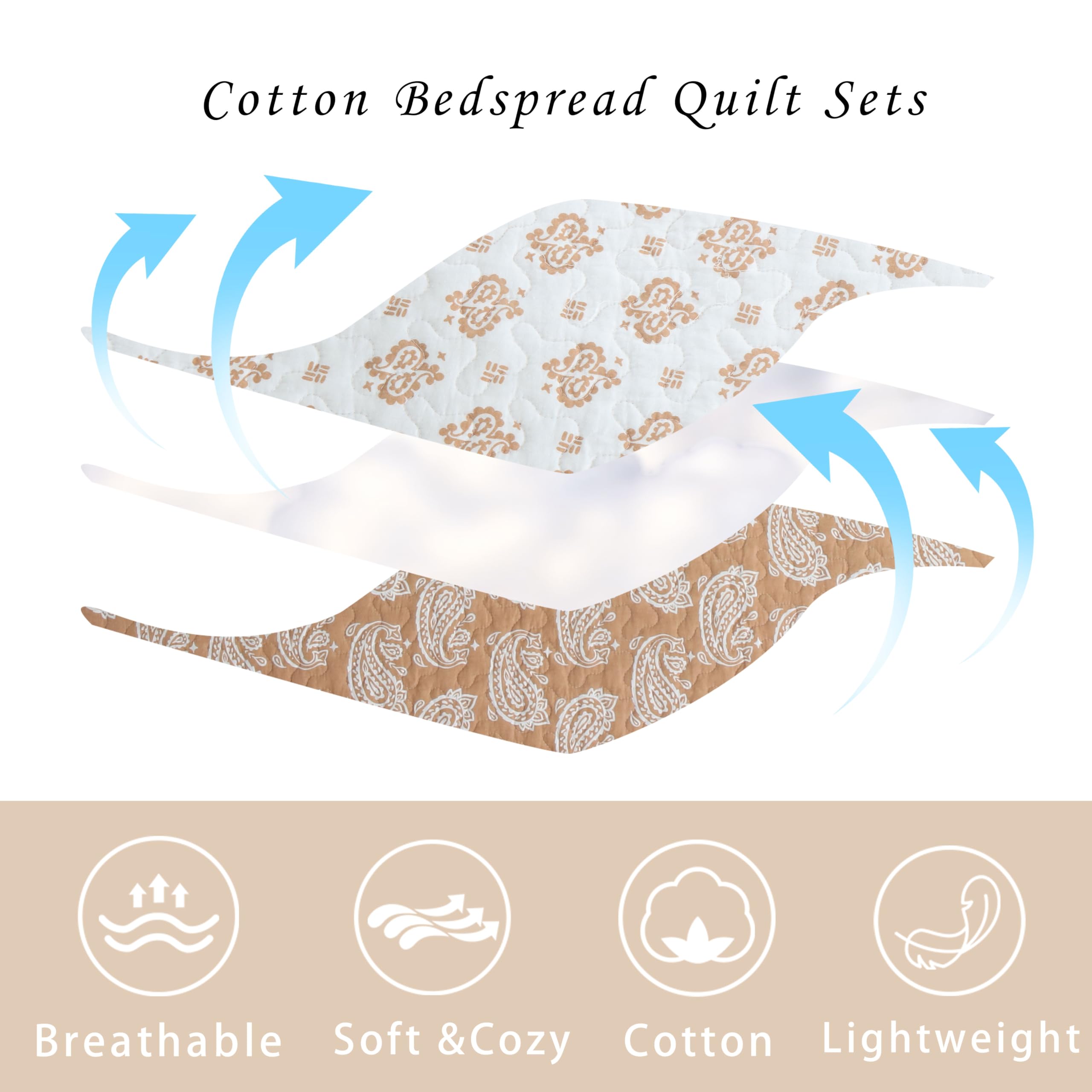 Yellow Quilts Queen Size, Paisley Comforter Set Queen Cotton Bed, Yellow Grey White Comforter, Striped Bedding Queen Size, Lightweight Luxury Bedspread,3 Piece