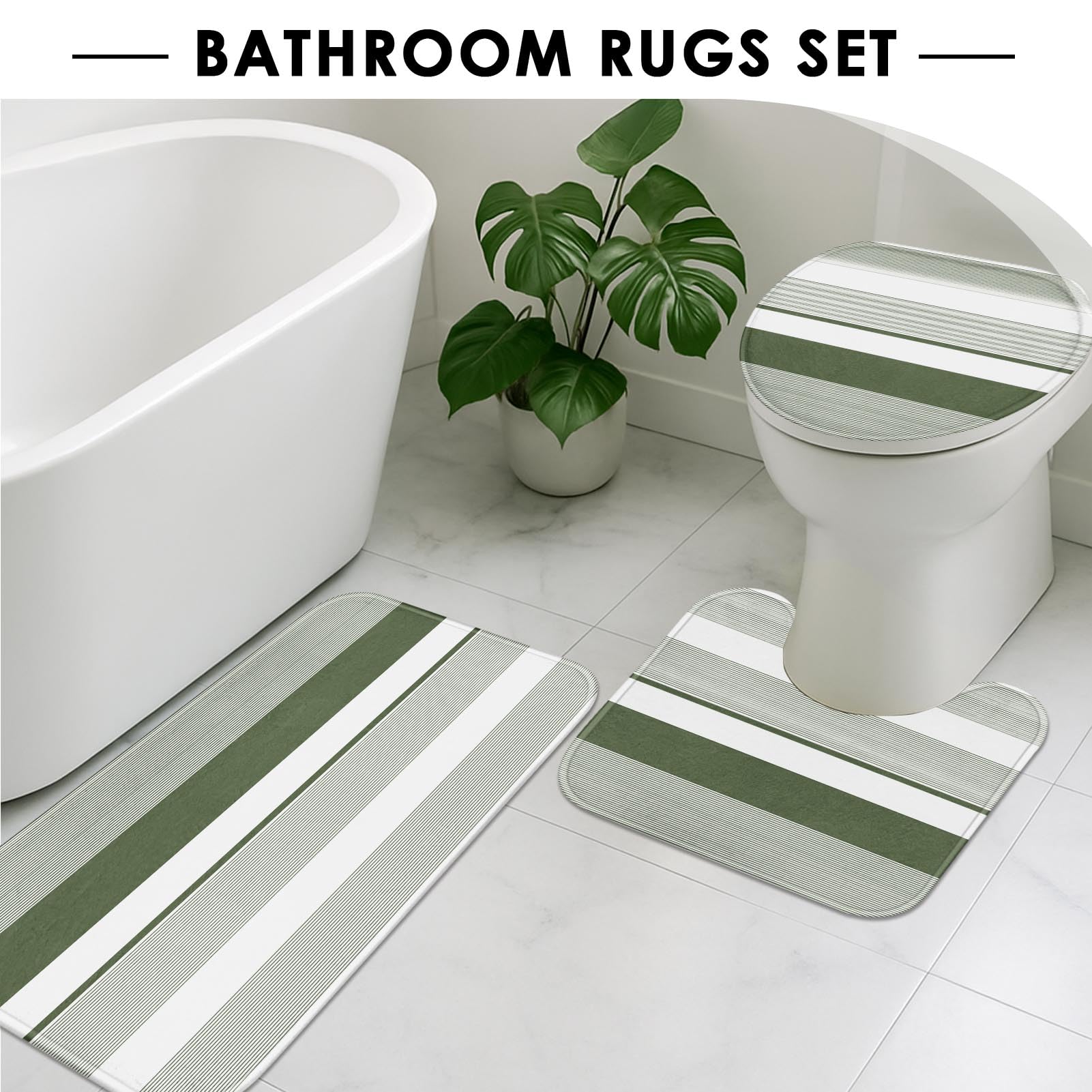Beige Geometric Shower Curtain Set with Toilet Lid Cover and Non-Slip Rugs for Bathroom, Black Grey White Checkered 4 Pcs Shower Curtain, Modern Abstract Bathroom Set with 12 Hooks