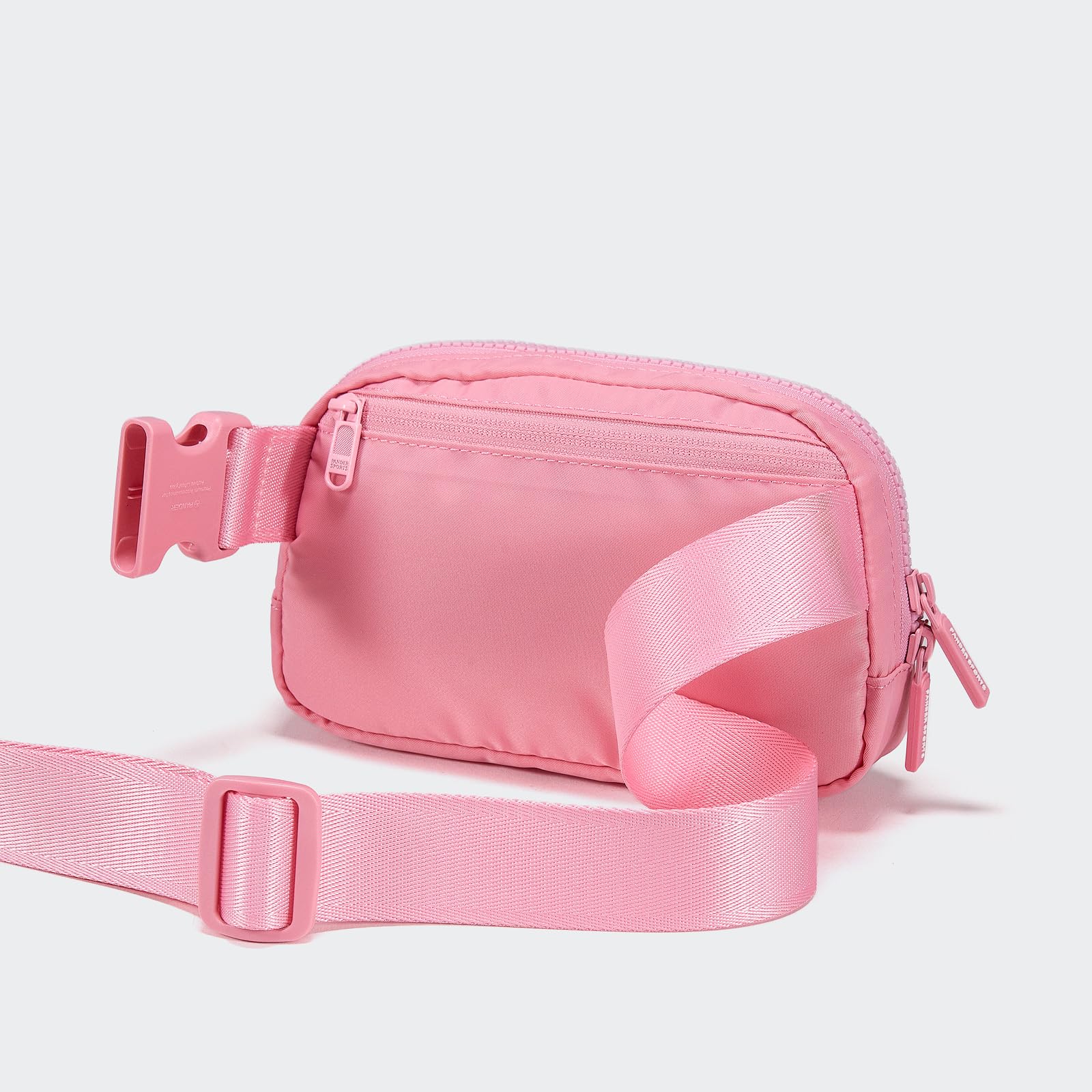 Pander Two Way Zipper Fanny Pack Nylon Everywhere Belt Bag for Women, Water Repellent Waist Packs, Crossbody Bags with Adjustable Strap (Black).