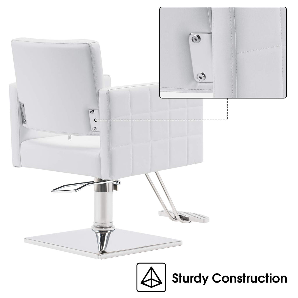 BarberPub Salon Chair for Hair Stylist, Hydraulic Stylist Chair, Adjustable Height, PVC Leather, 360 Degrees Swivel, Barbershop, Home Salon, Adult 8821 (Black)