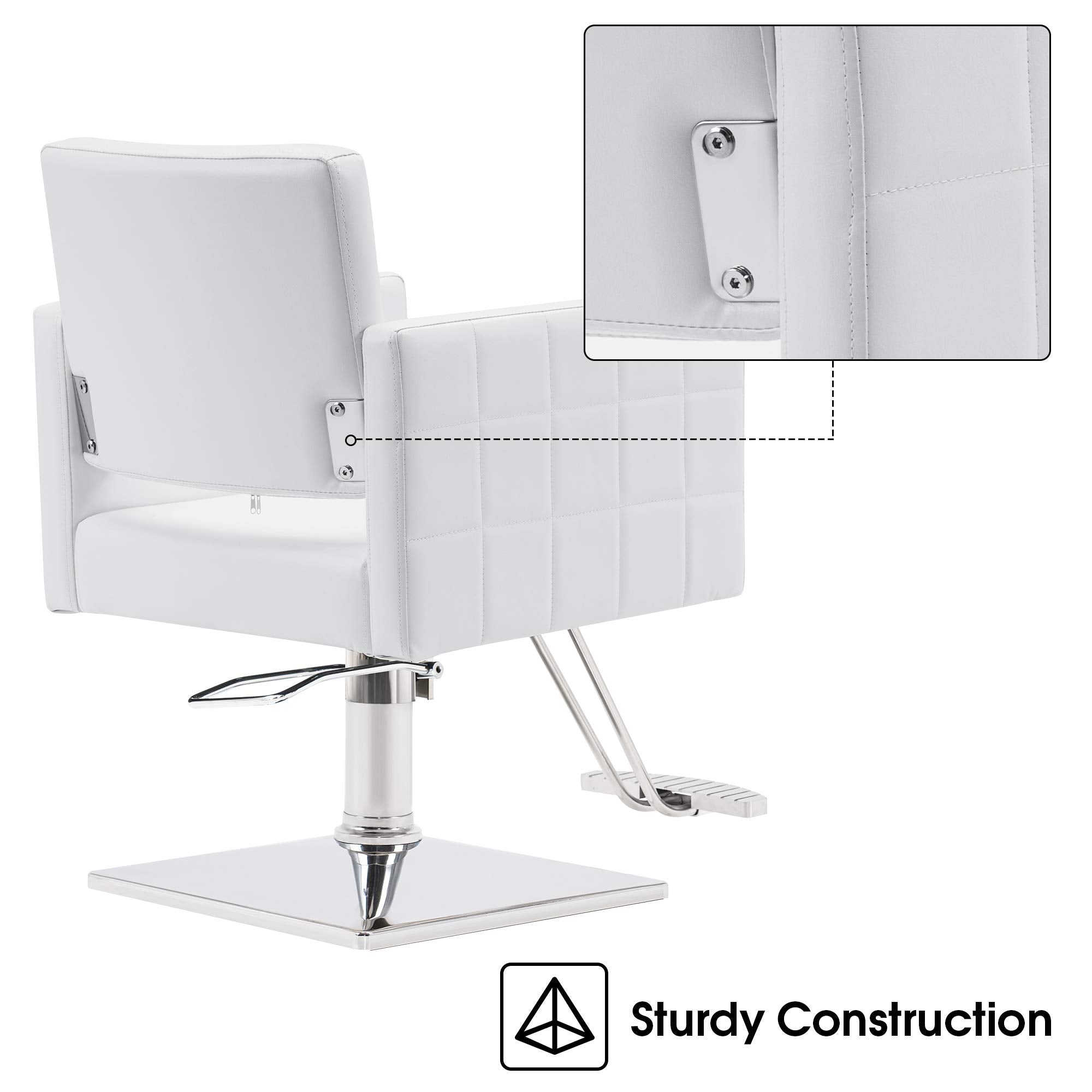 BarberPub Salon Chair for Hair Stylist, Hydraulic Stylist Chair, Adjustable Height, PVC Leather, 360 Degrees Swivel, Barbershop, Home Salon, Adult 8821 (Black)