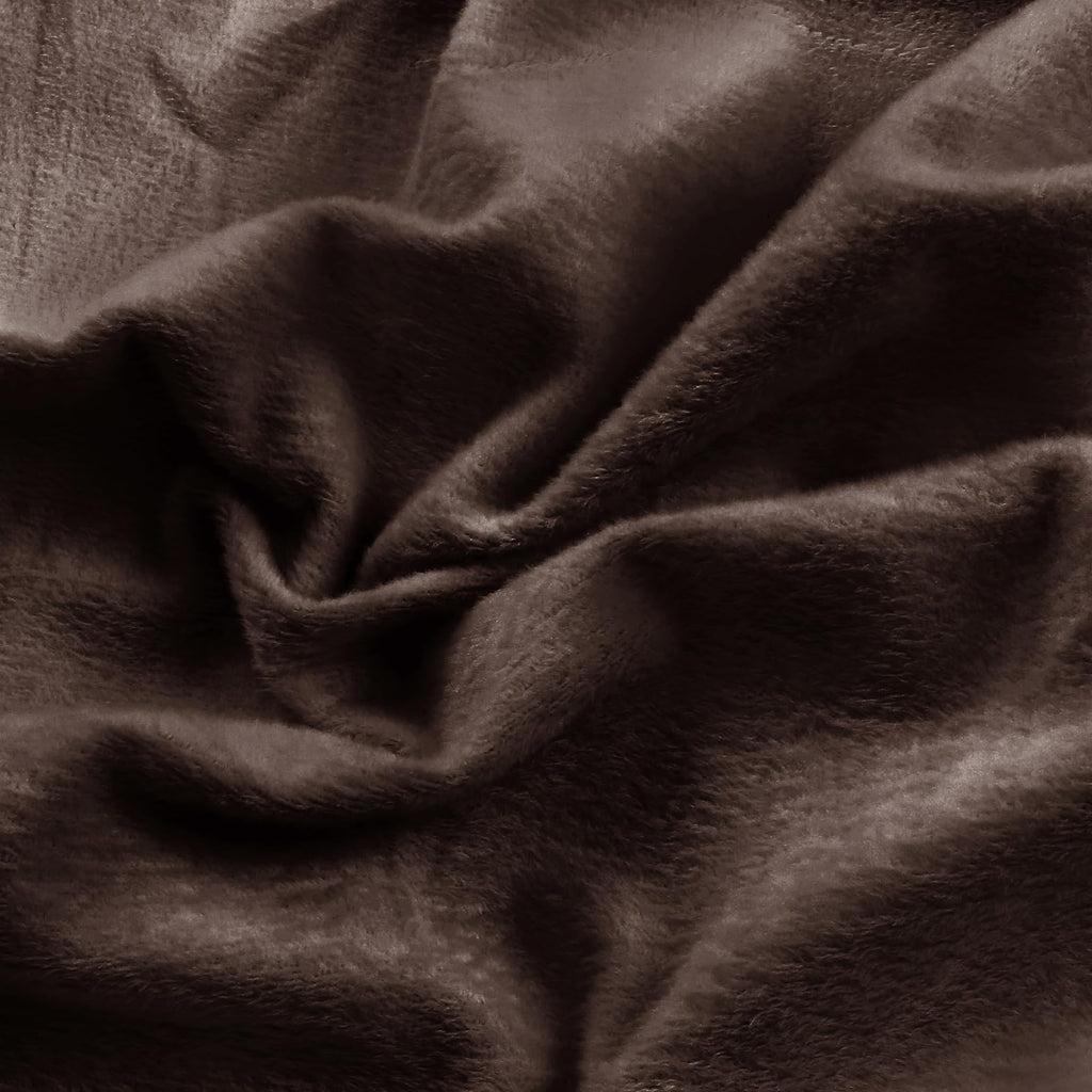 Entisn Minky Fabric by The Yard, 1 Yard x 60 Inch Wide Pre-Cut Fleece Fabric Beige Cuddle Minky, Solid Soft Plush for Blanket, Pillow Cover, Scarf, Sewing