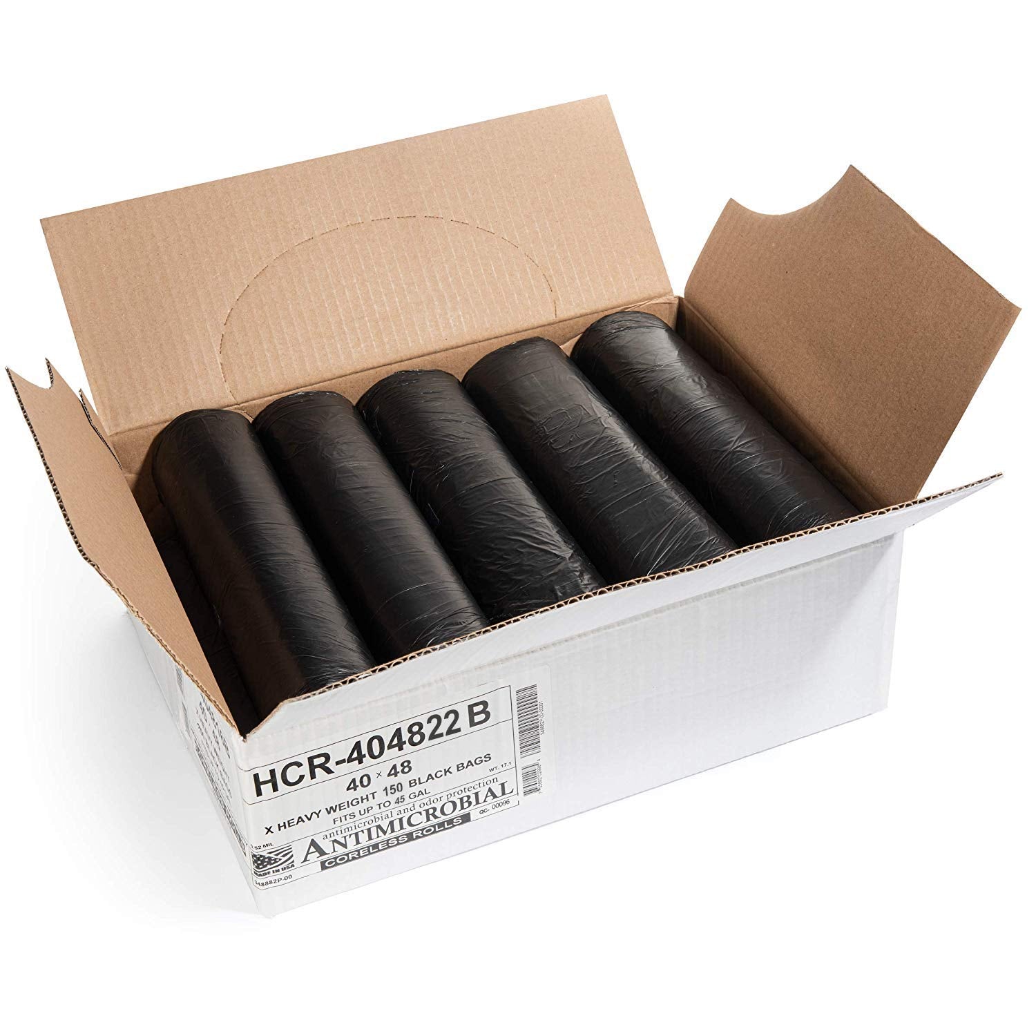 Aluf Plastics High Density Trash Bags, 10 Gallon, 4000 Count, 6 Micron (eq), 24" x 24", Black, for Bathroom, Office, Industrial, Commercial, Janitorial, Municipal, Recycling