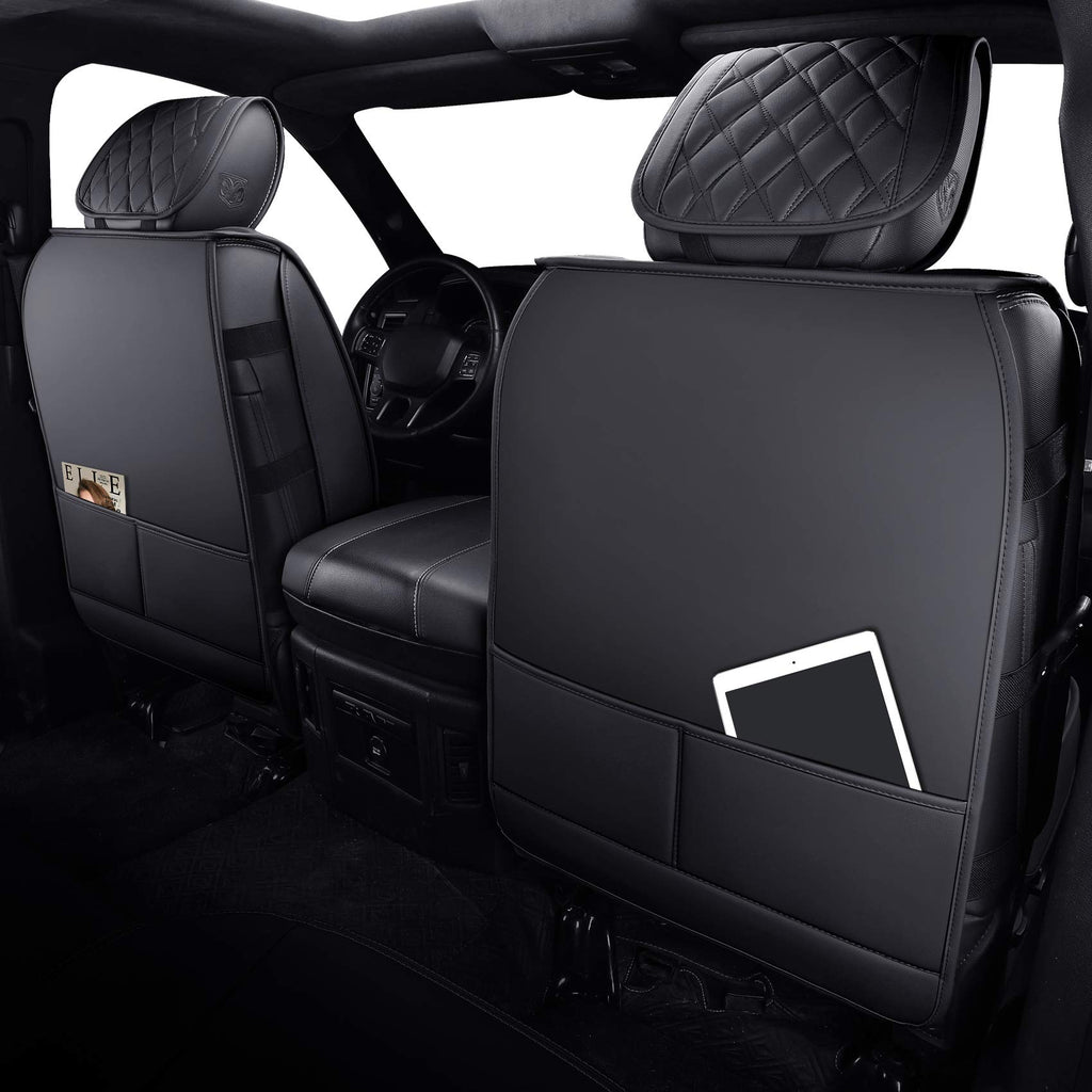 Aierxuan Dodge Ram Front Seat Covers Custom Fit 2009-2026 1500/2500/3500 Truck Pickup Crew Quad Regular Cab Heavy Duty Waterproof Leather Airbag Compatible Cushions(2 PCS Front/Black)