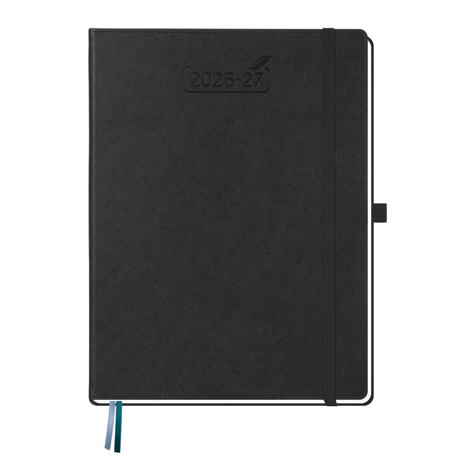 BEZEND Pocket Planner 2026-2027 Weekly and Monthly (3.5" x 6") 18 Months Small Academic Calendar (Jul 26-Dec 27) Ideal for Students, Work & Home, Storage Pocket, PU Leather Hardcover -Black