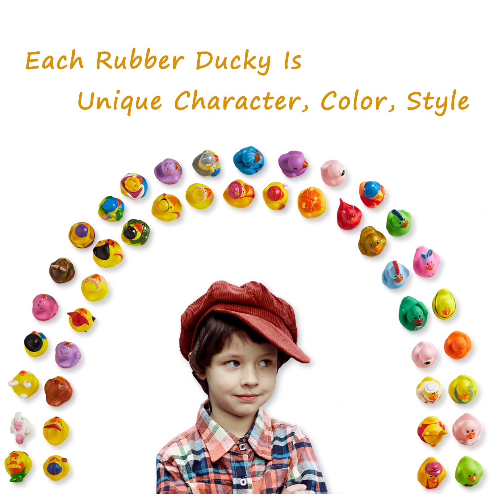 30 Pack Rubber Duck for Jeeps Ducking - 2" Bulk Floater Duck for Kids - Baby Bath Toy Assortment - Party Favors, Birthdays, Bath Time, and More (30 Varieties)