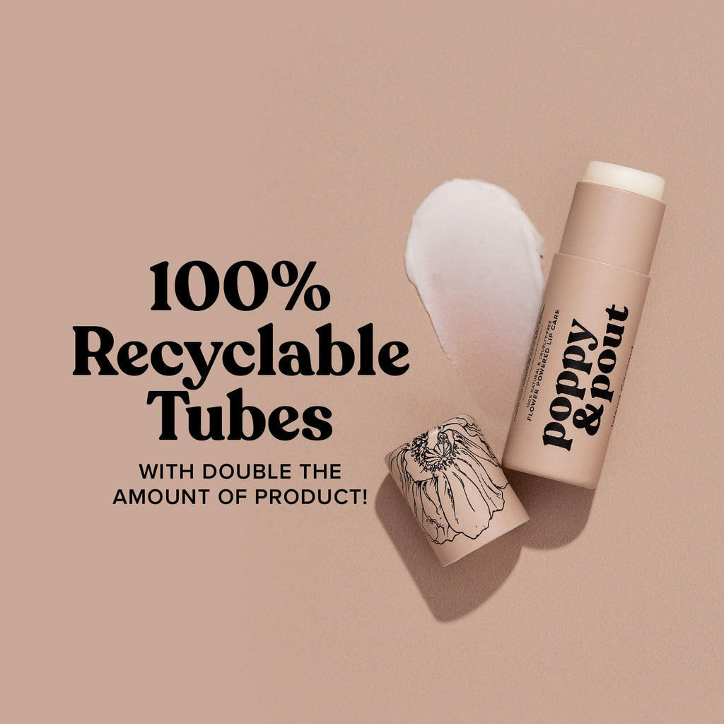 Poppy & Pout Blood Orange Mint Jumbo Lip Balm | All Natural Lip Balms & Moisturizers | Hydrates with Beeswax, Vitamin E, Organic Coconut Oil | Cruelty-Free | Lip Balm in Recyclable Cardboard Tube