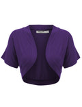Lock and Love Women's Versatile Open Front Lightweight Short Sleeve Bolero Shrug