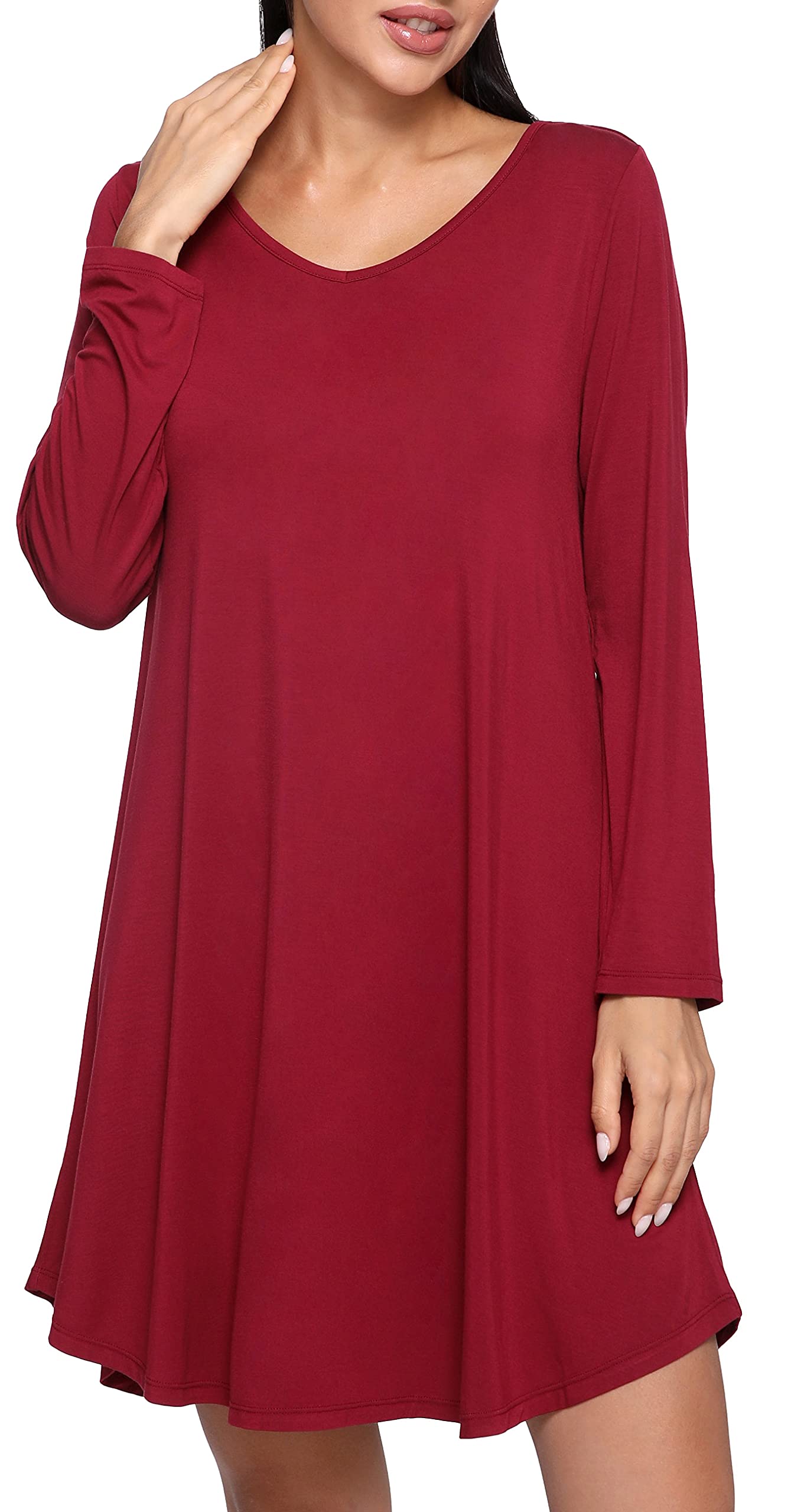 GYS Womens Bamboo Viscose Nightgown Super Soft Lightweight Night Shirts for Sleeping