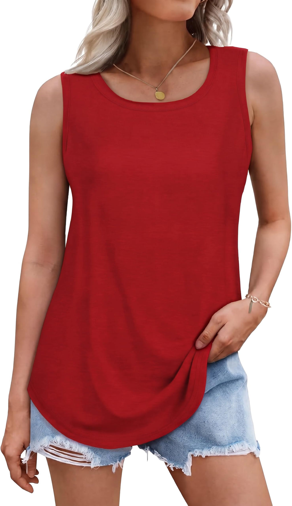 rosemia Tank Tops for Women Summer Sleeveless Casual Loose Fit Tunic Tops 2026