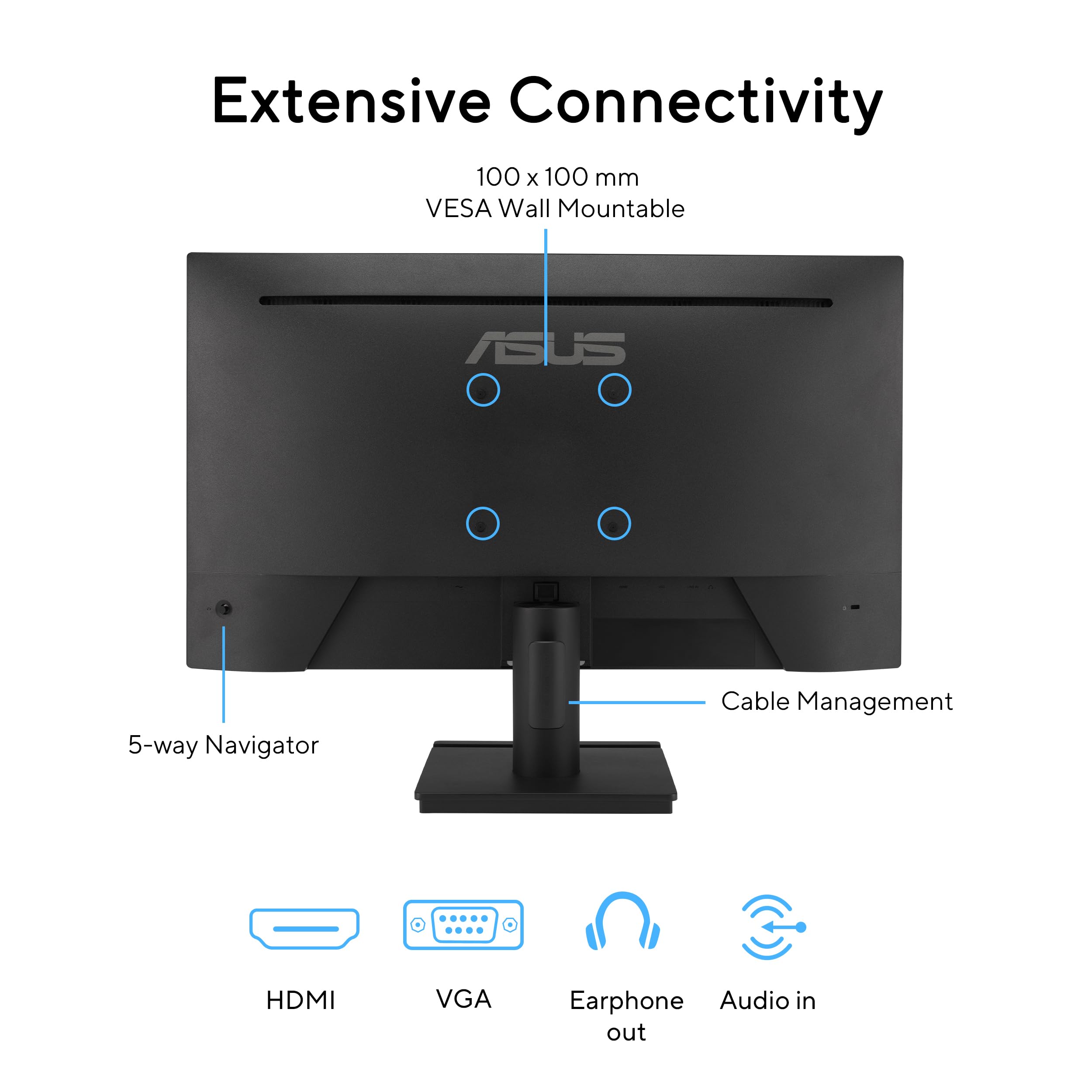 ASUS 22” Eye Care Monitor (VP229QF) – 100Hz, IPS, Full HD, 99% sRGB, Frameless, Adaptive-Sync, DisplayPort, HDMI, Low Blue Light, Flicker Free, Wall Mountable, 3 yr Warranty
