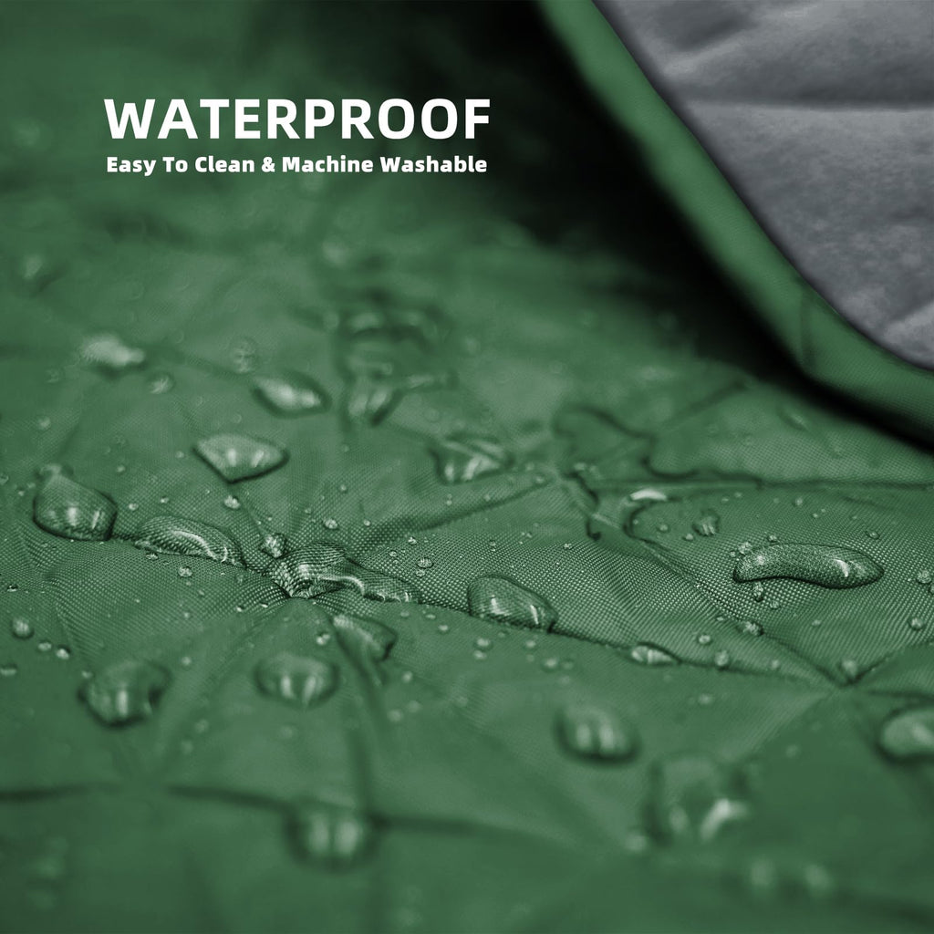 Large Outdoor Waterproof Blanket Extra Thick Fleece Stadium Blanket for Camping, Car, Pet, Picnics - Windproof, Wearable, Machine Washable 80" x 58" (Black Check)