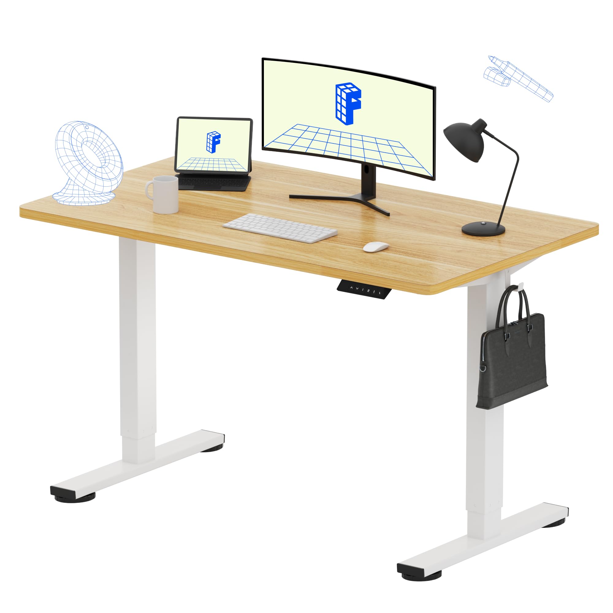 FLEXISPOT EN1 One-Piece Standing Desk, Electric Adjustable with 4 Memory Presets, 176 LBS Capacity, Stable & Quiet, Seamless Desktop for Home Office & Dual Monitors, 40"x24" Black