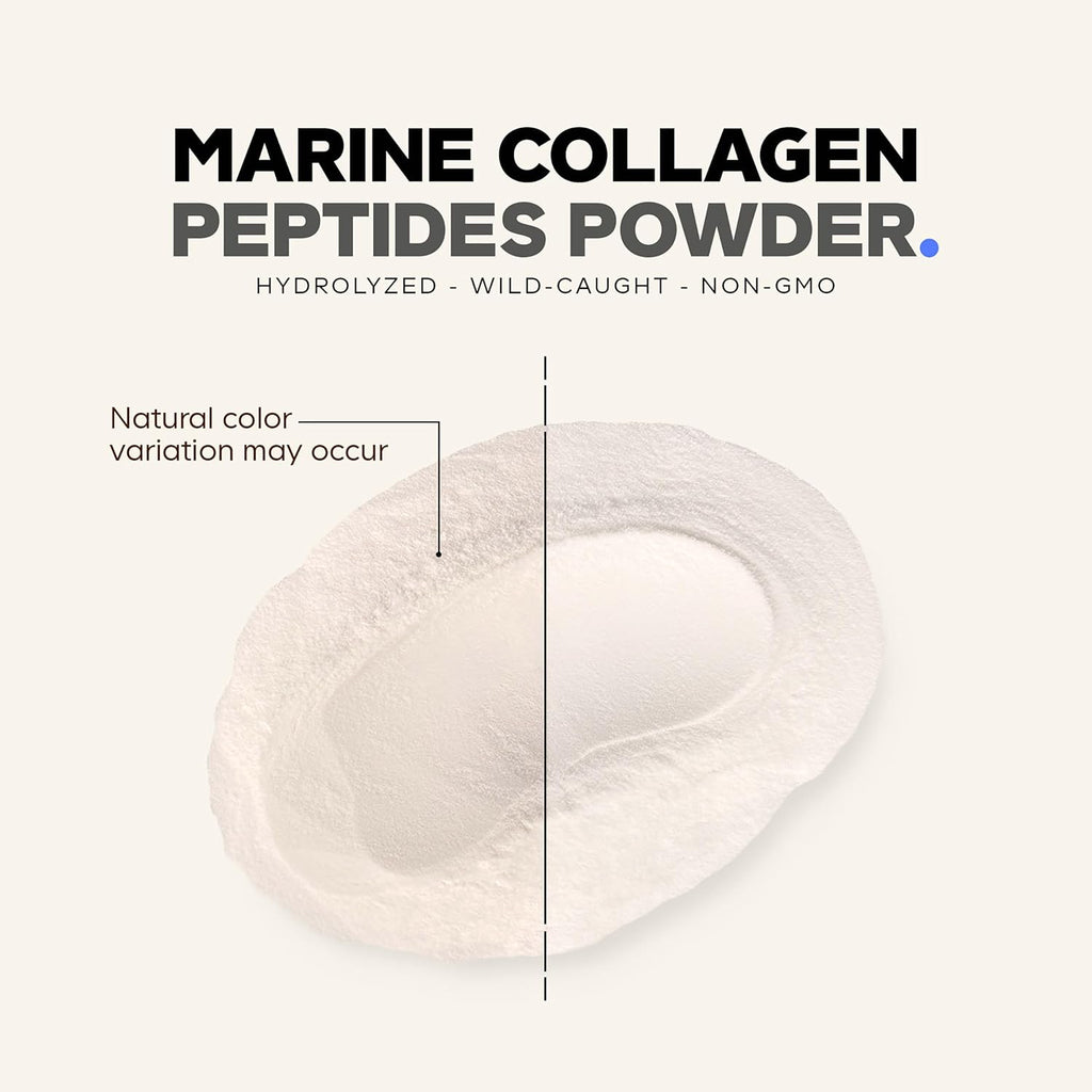 Codeage Marine Collagen Powder - Wild-Caught Hydrolyzed Fish Collagen Peptides - Type 1 & 3 Collagen Protein Supplement - Amino Acids for Skin, Hair, Nails - Paleo Friendly, Non-GMO, 15.87 Ounces