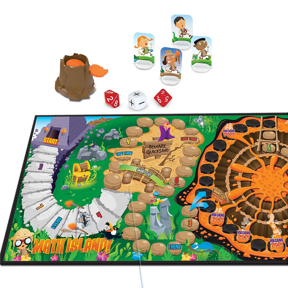 Learning Resources Math Island Addition & Subtraction Game - Math Manipulatives, Educational Board Toys, Classroom Flash Cards , Volcano Toy, STEM Kids, Gifts for Boys And Girls , Montessori