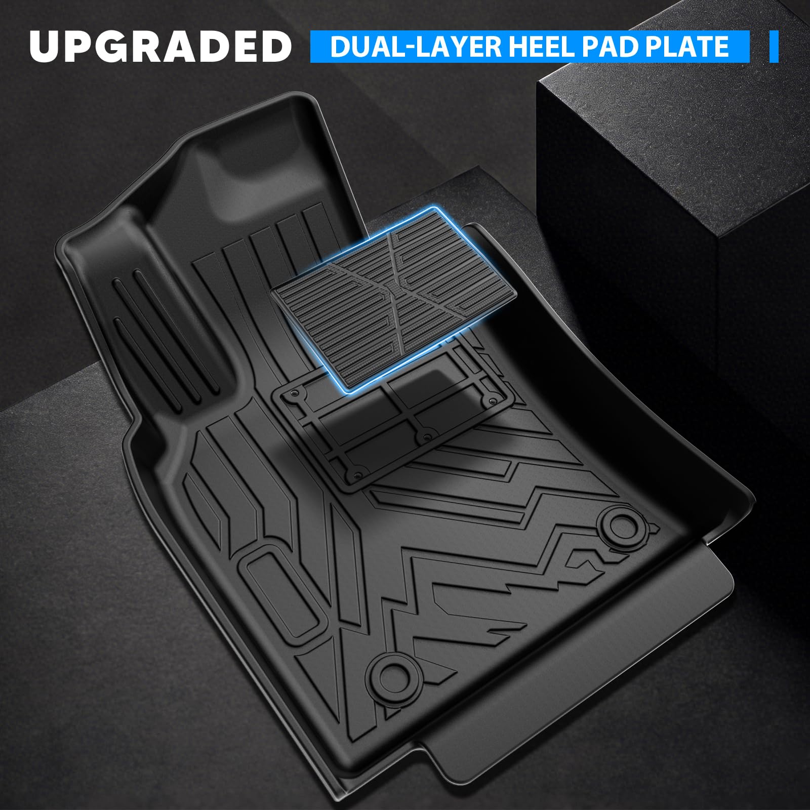 KUST Floor Mats & Trunk Cargo Mat for Toyota RAV4 2019-2025, All Weather Rear Trunk Cargo Liner for RAV4 Accessories TPE Rubber Raised Edge 4PCS