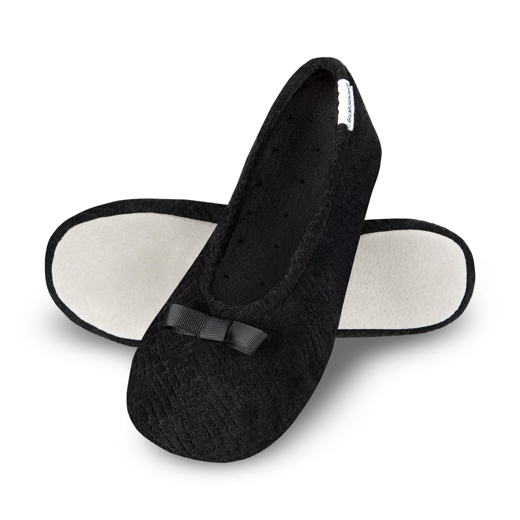 isotoner Women's Diamond Microterry Ballerina Slippers