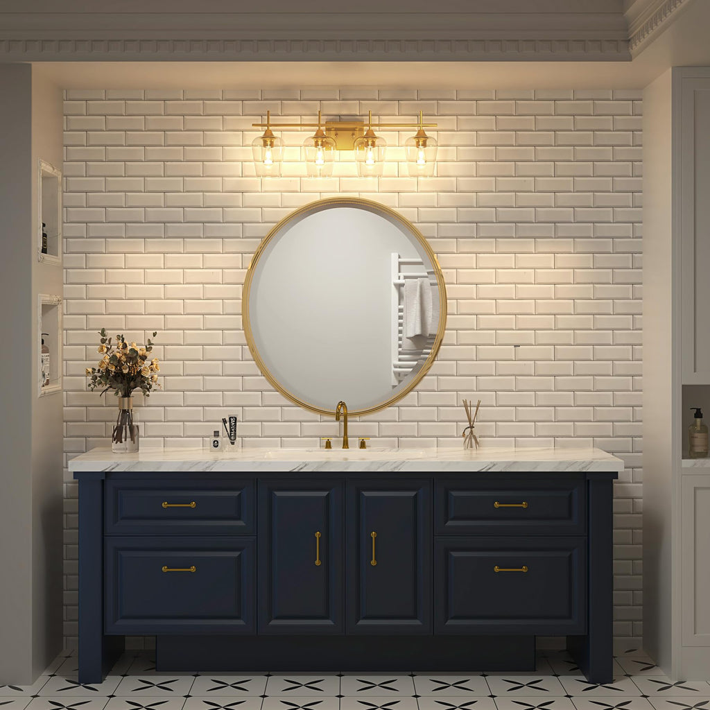 VONLUCE Bathroom Vanity Light, 2 Light Bathroom Light Fixture Over Mirror, Bathroom Wall Lamp with Clear Glass, Modern Brushed Nickel Vanity Lighting fixtures for Bathroom, Bedroom, Hallway