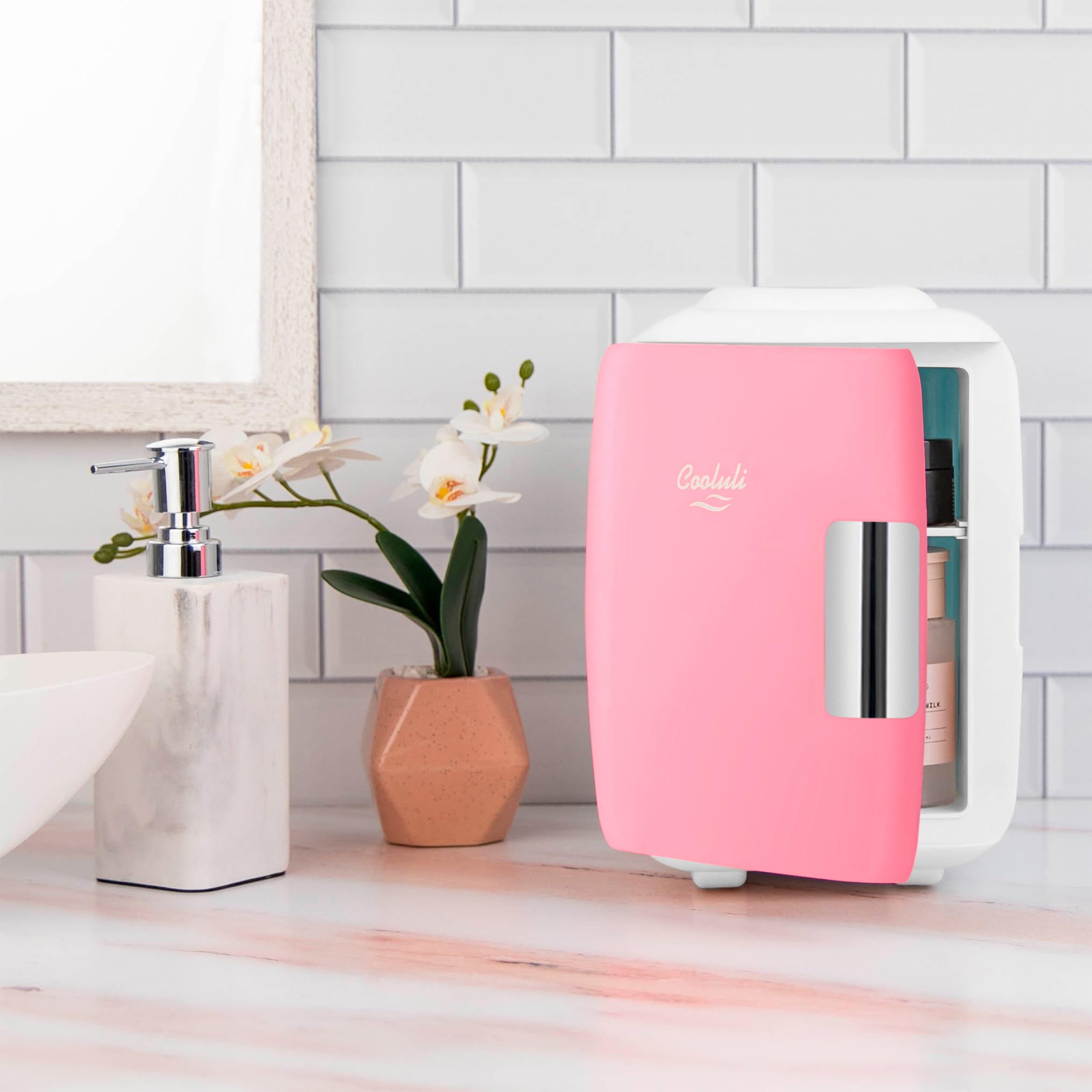 Cooluli Mini Fridge for Bedroom - Car, Office Desk & Dorm Room - Portable 4L/6 Can Electric Plug In Cooler & Warmer for Food, Drinks, Skincare Beauty & Makeup - 12v AC/DC & Exclusive USB Option, Black