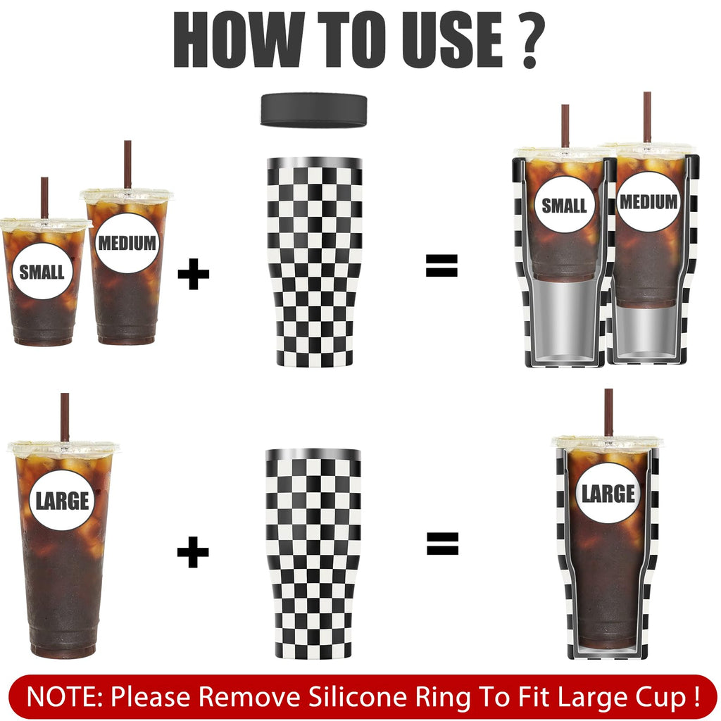 Universal Iced Coffee Sleeve - Upgraded Double Wall Reusable Stainless Steel Holder Sleeves Insulator for Cold Drinks Fits Starbucks Dunkin Donuts McDonalds Small Medium Large Cup (Aurora)
