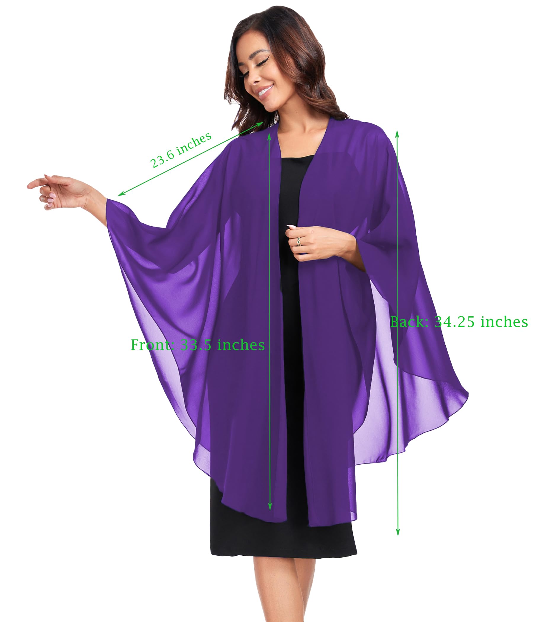 TONGFANTFL Shawls Wraps for Evening Wedding Party Chiffon Scarf Soft Bridal Wraps Wedding Guest Shawl Coverage