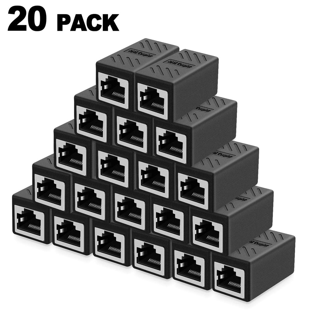 ZUZONG IP68 Waterproof RJ45 Coupler Splitter, Waterproof Ethernet Coupler 1 in 2 Out Splitter IP68 Ethernet Outdoor LAN Cable Connector for Cat5/Cat5e/Cat6/Cat7/Cat8 Ethernet Cable (1 Pair Female)