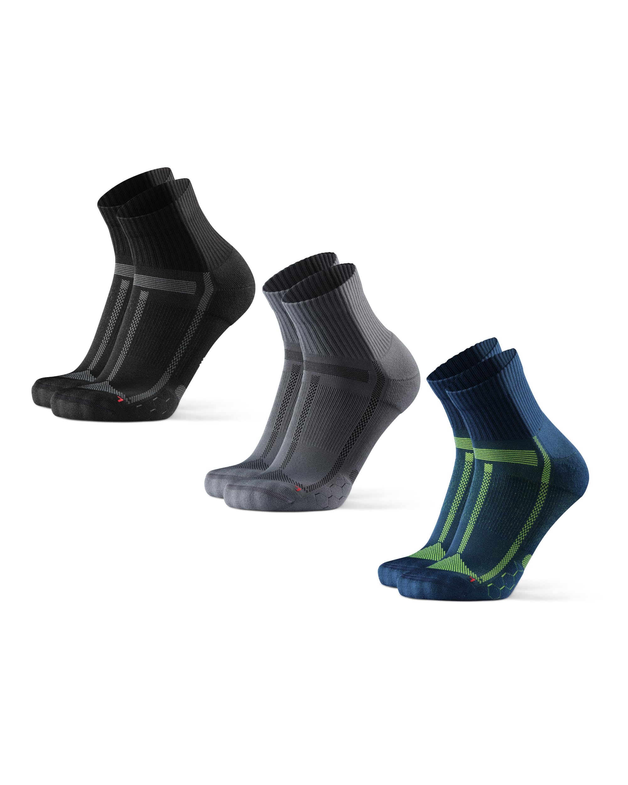 DANISH ENDURANCE Ultra-Comfort Quarter Running Socks, Performance Socks, Men & Women - 3 or 5 Pack