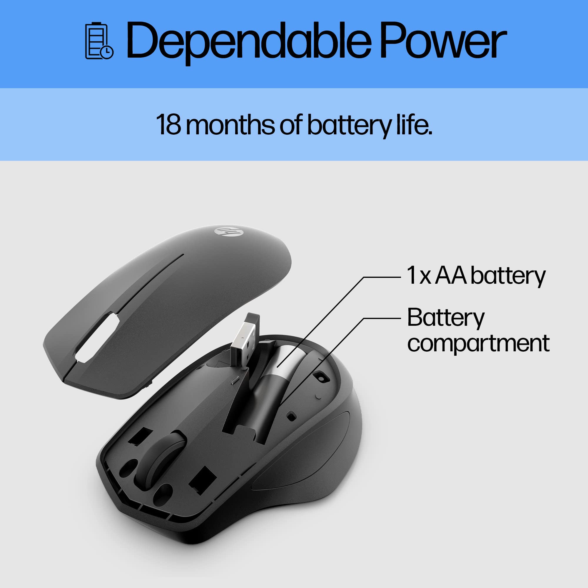 HP 920 Ergonomic Vertical Mouse Wireless Bluetooth 5.3 & USB Dongle, 5 Programmable Buttons, 16 Week Battery, Multi-Device, Multi-OS