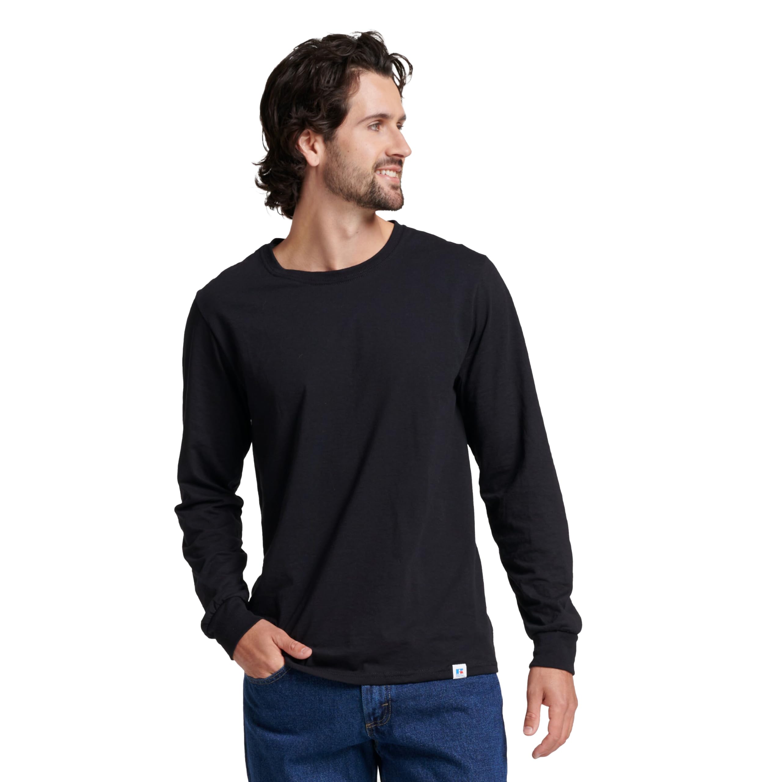 Russell Athletic Men's Dri-Power Long Sleeve Tees, Moisture Wicking, Odor Protection, UPF 30+