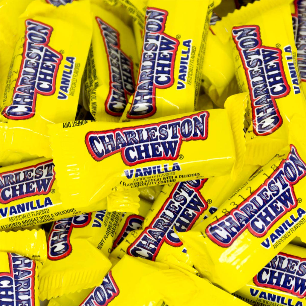 Charleston Chew Chocolate Coated Chewy Nougat Bars - Peanut Free, Gluten Free - Individually Wrapped Old Fashioned Chocolate Candy - Vanilla, Pack of 120