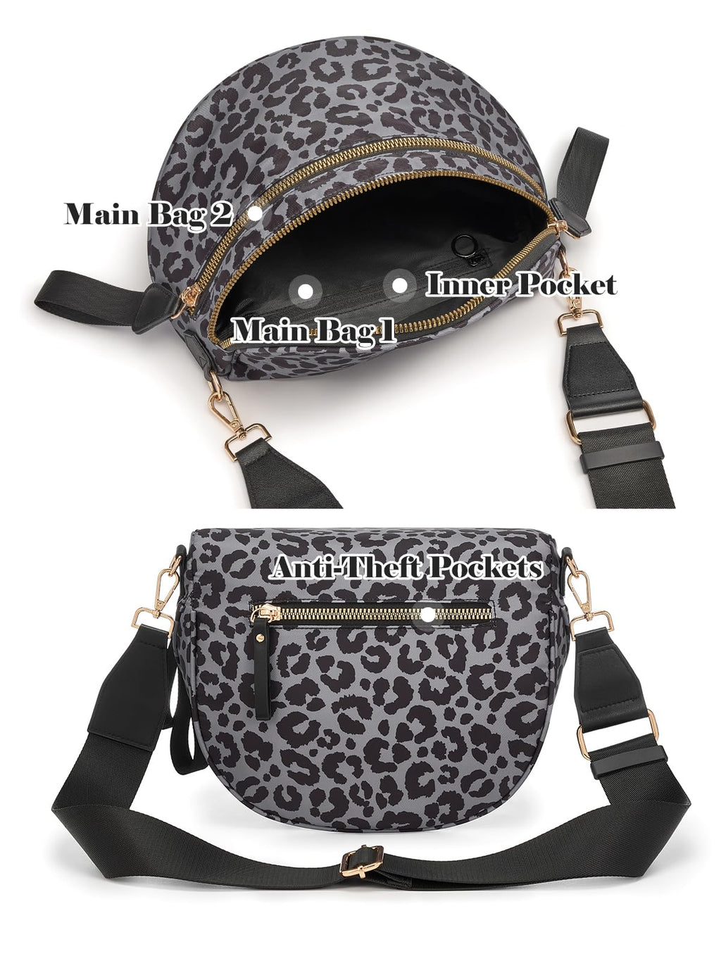 Pure Colour Crossbody Bag Bum Bag for Women,Spacious Purse Fanny Packs Belt Bag,Oversized Bum Bag (Bean Green Leopard Print Bum Bag)