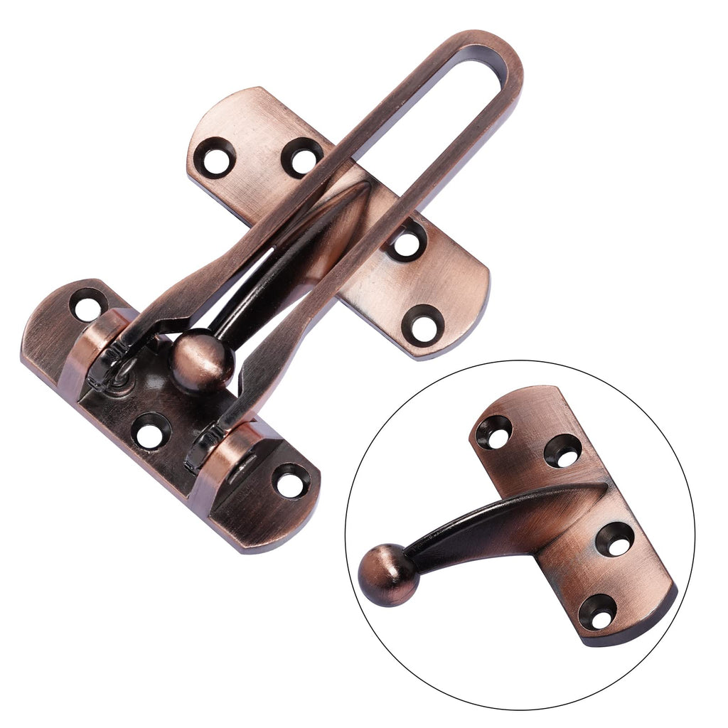 Topbuti Home Security Door Lock, 2 Pack Latch Guard Clasp Front Door Locks for Kids, Home Reinforcement Lock for Swing-in Doors, Hotel Door Latches, Thicken Solid Aluminium Alloy (Black)