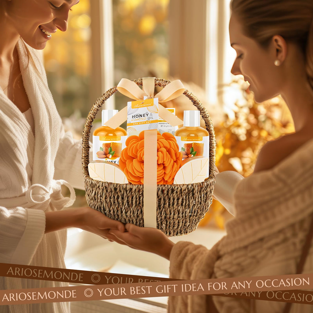 Spa Gift Baskets - Coconut Vanilla Bath Gift Set for Women, Relaxing Spa Kit with Bath Bombs, Body Lotion and Body Scrub, Birthday Gifts for Women, Christmas Spa Gifts for Mom