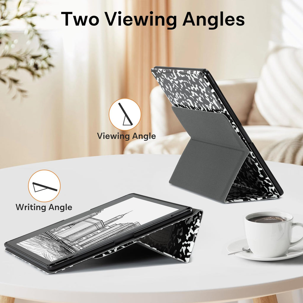 CoBak Stand Case for Kindle Scribe - Premium Folio Leather Cover with Pen Holder, Auto Sleep/Wake - Compatible with 10.2 Inch Kindle Scribe (2022/2024 Release)