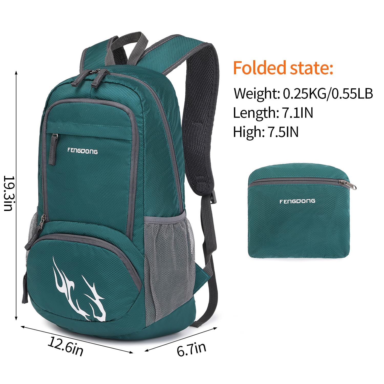 FENGDONG 35L Lightweight Foldable Waterproof Packable Travel Small Hiking Backpack Daypack for men women