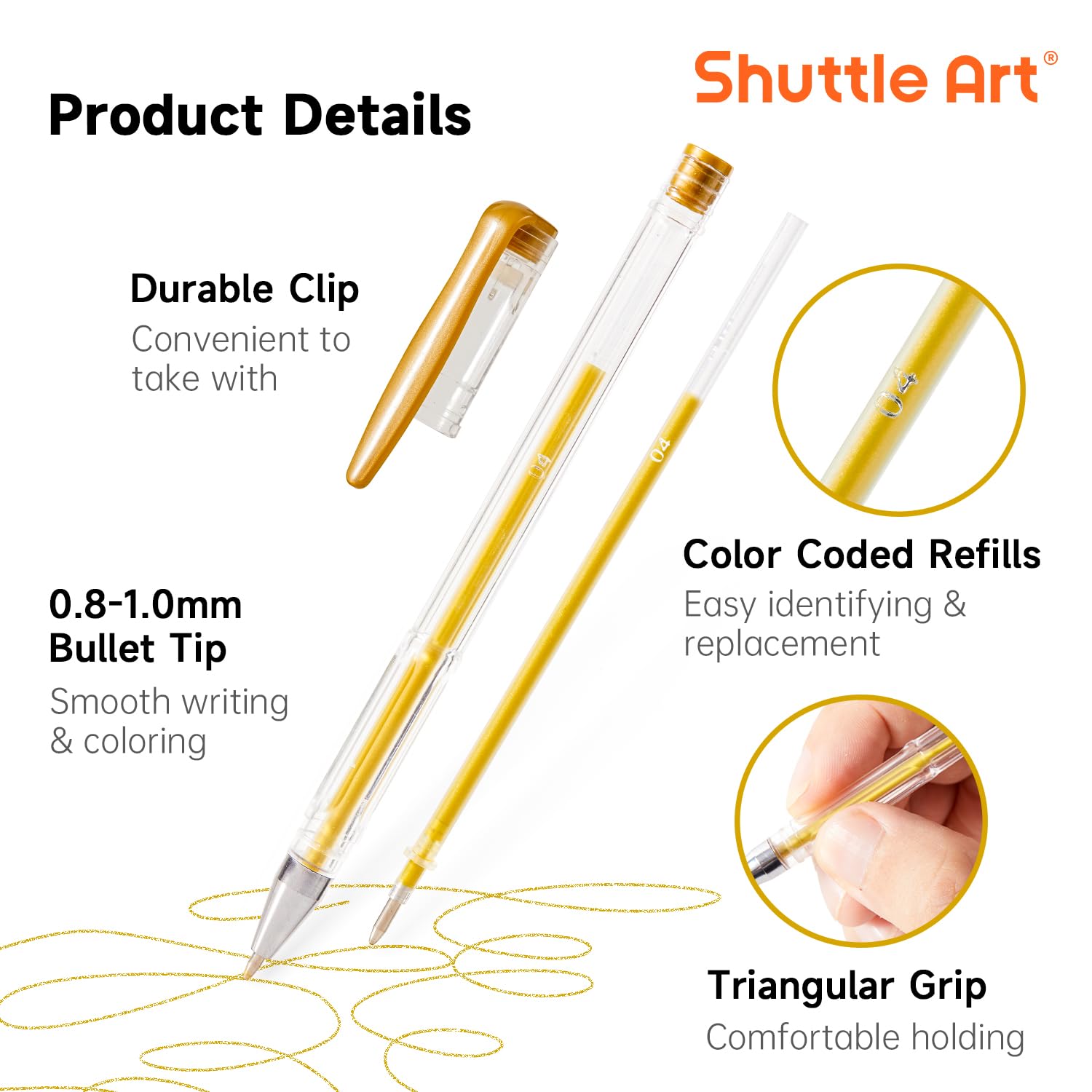 Shuttle Art Pastel Gel Pens, 24 Pastel Milky Colors Gel Pen for Black Paper, Adults Coloring Books Drawing Doodling Crafts Scrapbooking Journaling