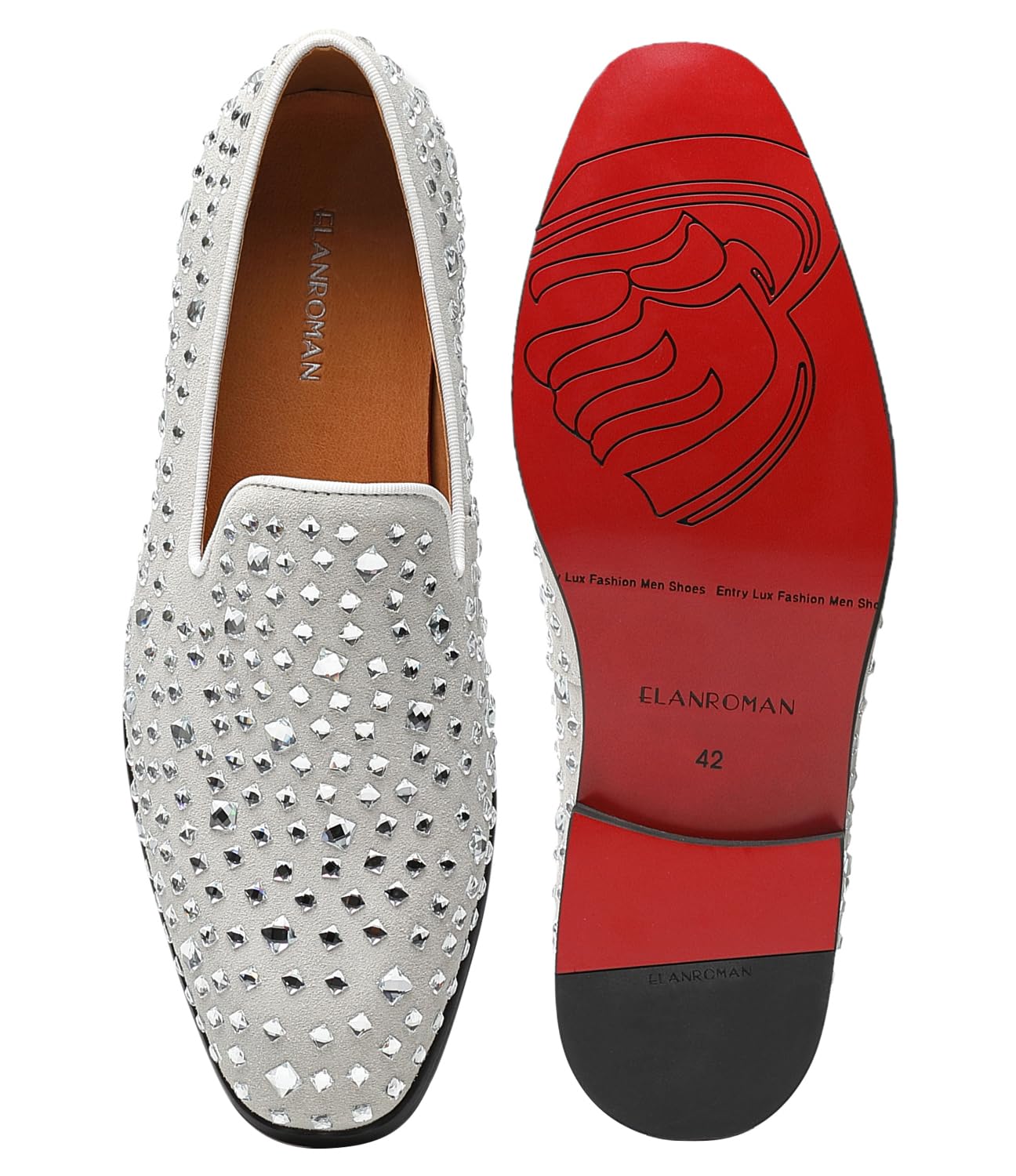 ELANROMAN Men's Loafers Leather Wedding Party Dress Shoes