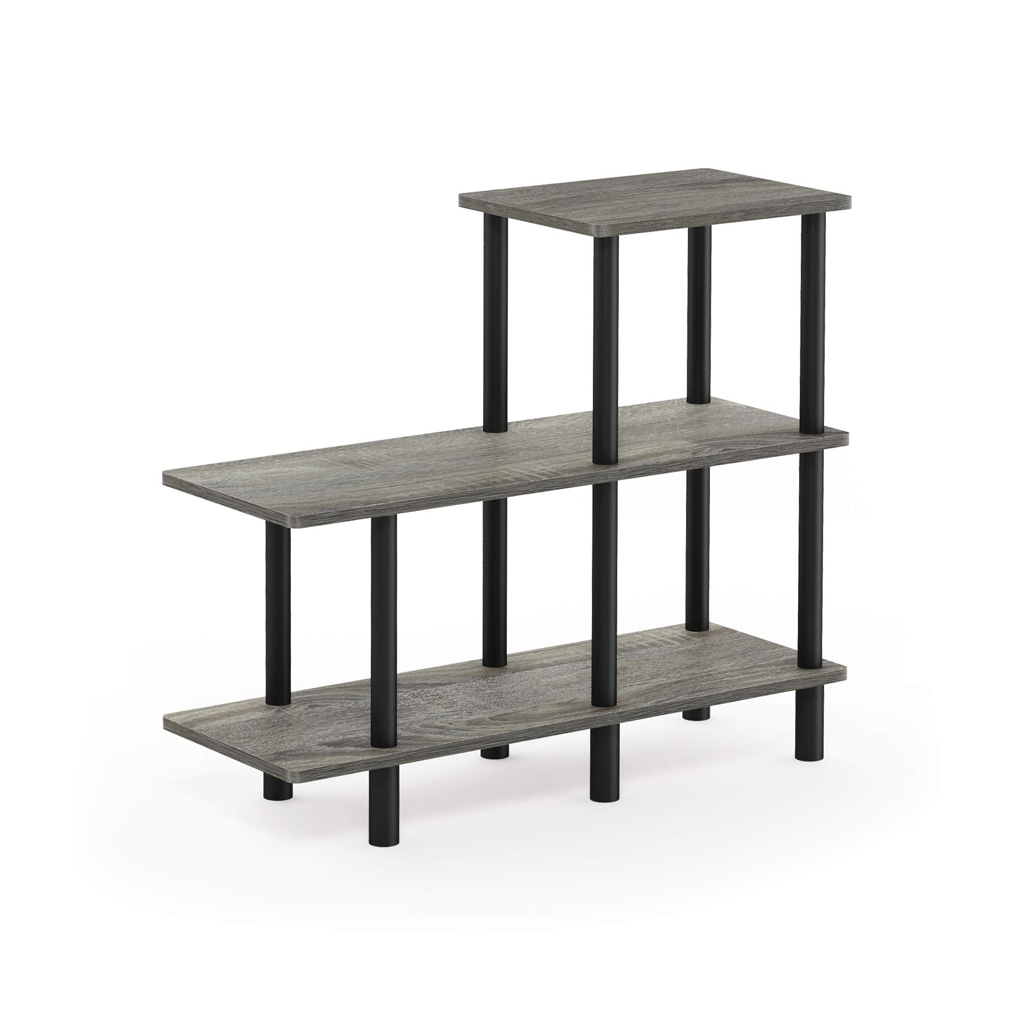 Furinno Turn-N-Tube 4-Tier Design Display Rack, Espresso/Black