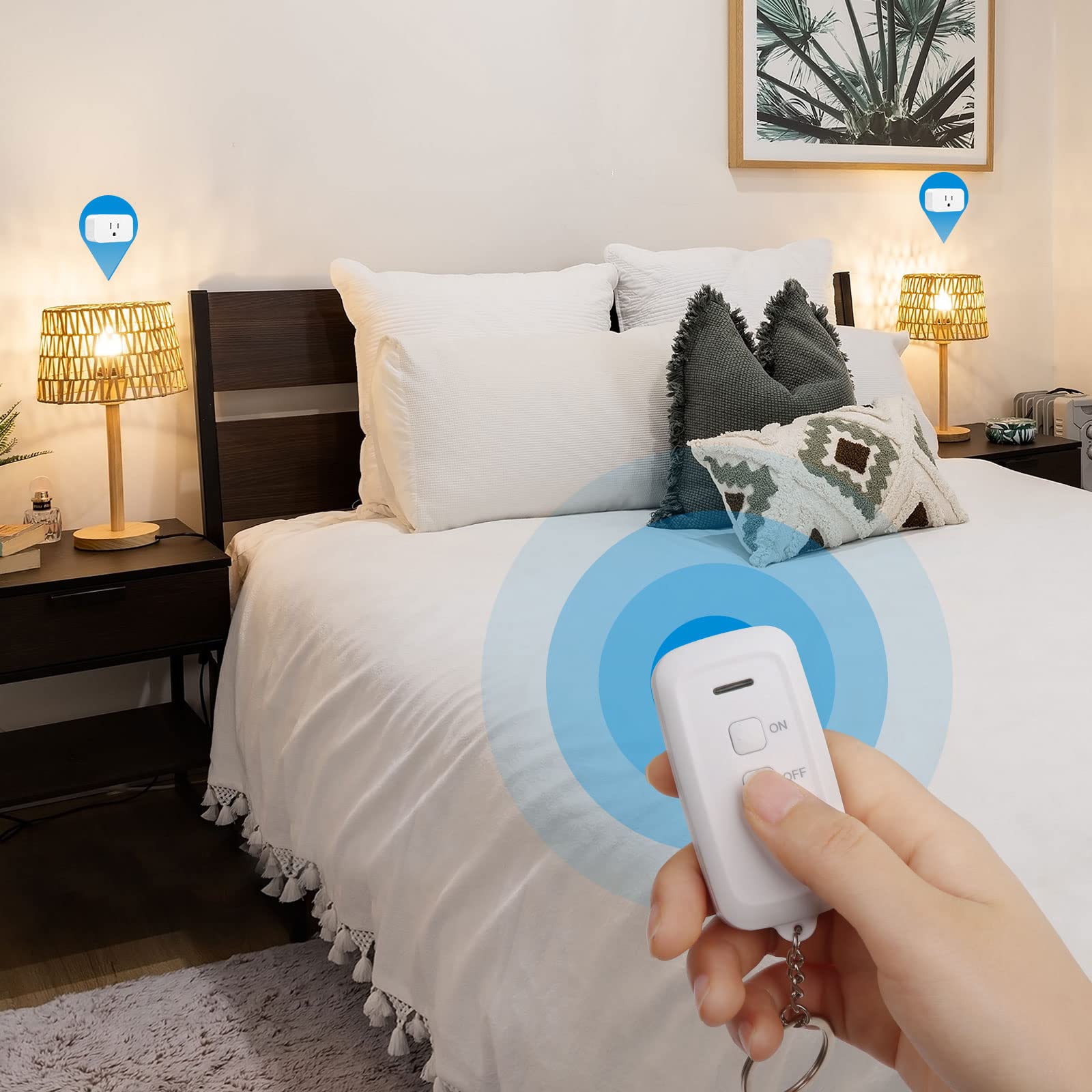 DEWENWILS Indoor Remote Control Outlet, Wireless Remote Light Switch, No Interference Remote Outlet Switch, No Wiring, 15A/1875W, 100ft RF Range, Compact Design, Programmable