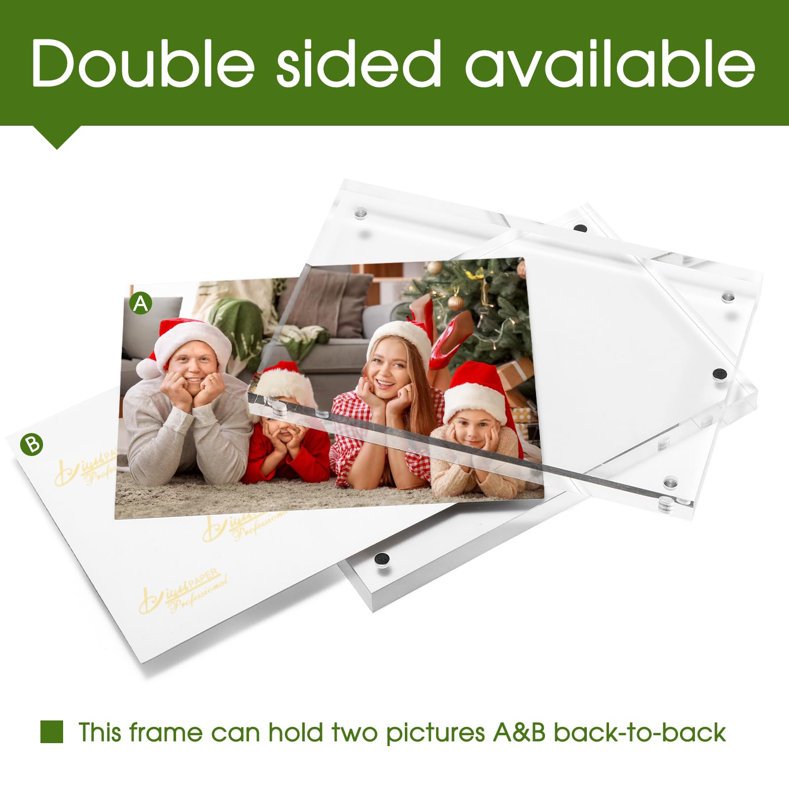 SYNTRIFIC 10 PACK Magnetic Picture Frame,8X10 Acrylic Frame Double Sided Picture Frame,20mm Thickness Magnetic Premium Acrylic Picture Frames Gifts Ideal