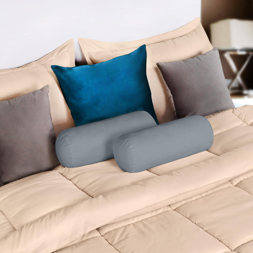 Utopia Bedding Bolster Pillows Insert (Pack of 2, Grey) - 6 x 16 Inches Bed and Couch Pillows - Indoor Decorative Pillows