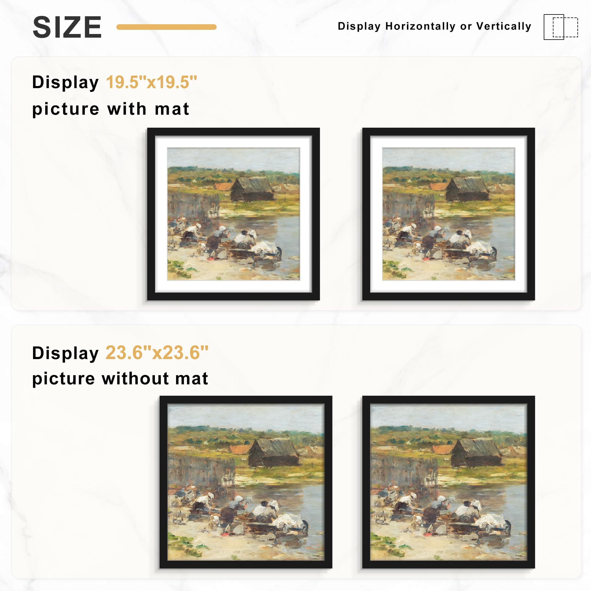 Picrit 24x34 Black Poster Frame 7 Pack, Display Pictures 20x30 Picture with Mat or 24 x 34 without Mat for Horizontal or Vertical Wall Mounting, Wall Gallery Photo Frames