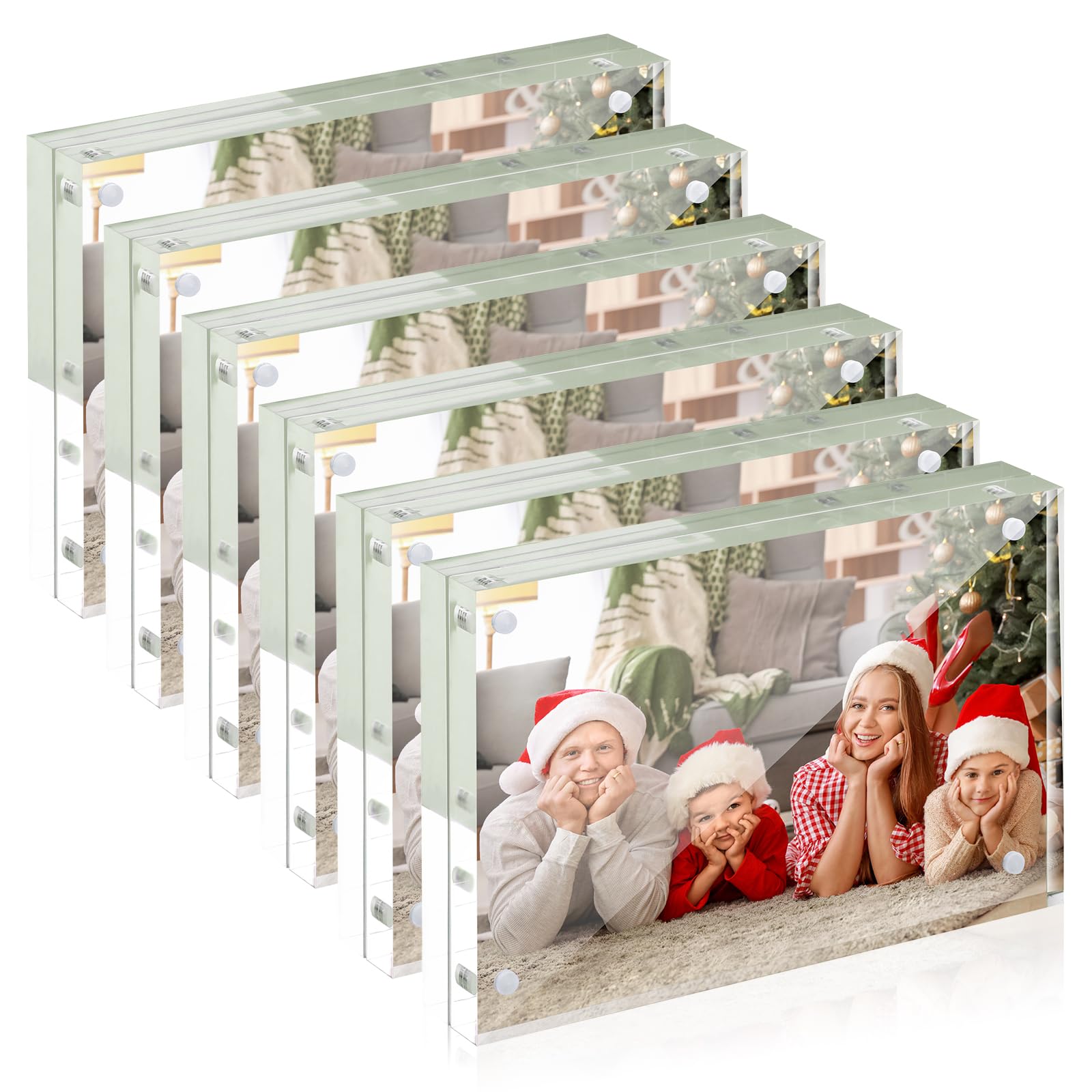 SYNTRIFIC 10 PACK Magnetic Picture Frame,8X10 Acrylic Frame Double Sided Picture Frame,20mm Thickness Magnetic Premium Acrylic Picture Frames Gifts Ideal