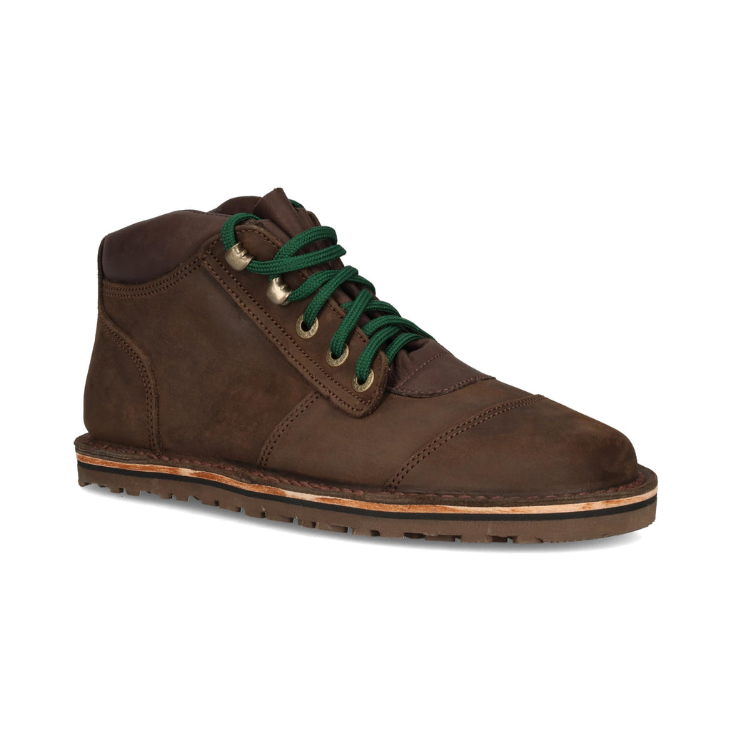 JIM GREEN Men's Barefoot African Ranger Boots Lace-Up Water Resistant Full Grain Leather Work or Hiking Boot