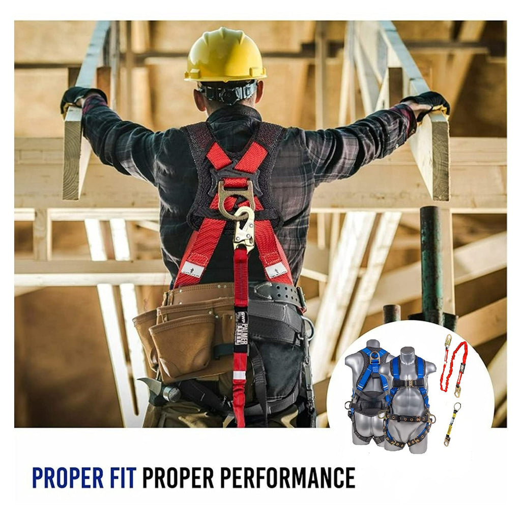 Palmer Safety Hammerhead 5pt Safety Harness Back Padded, QCB Chest, Tongue Buckel Legs Straps, Back & Side D-Rings