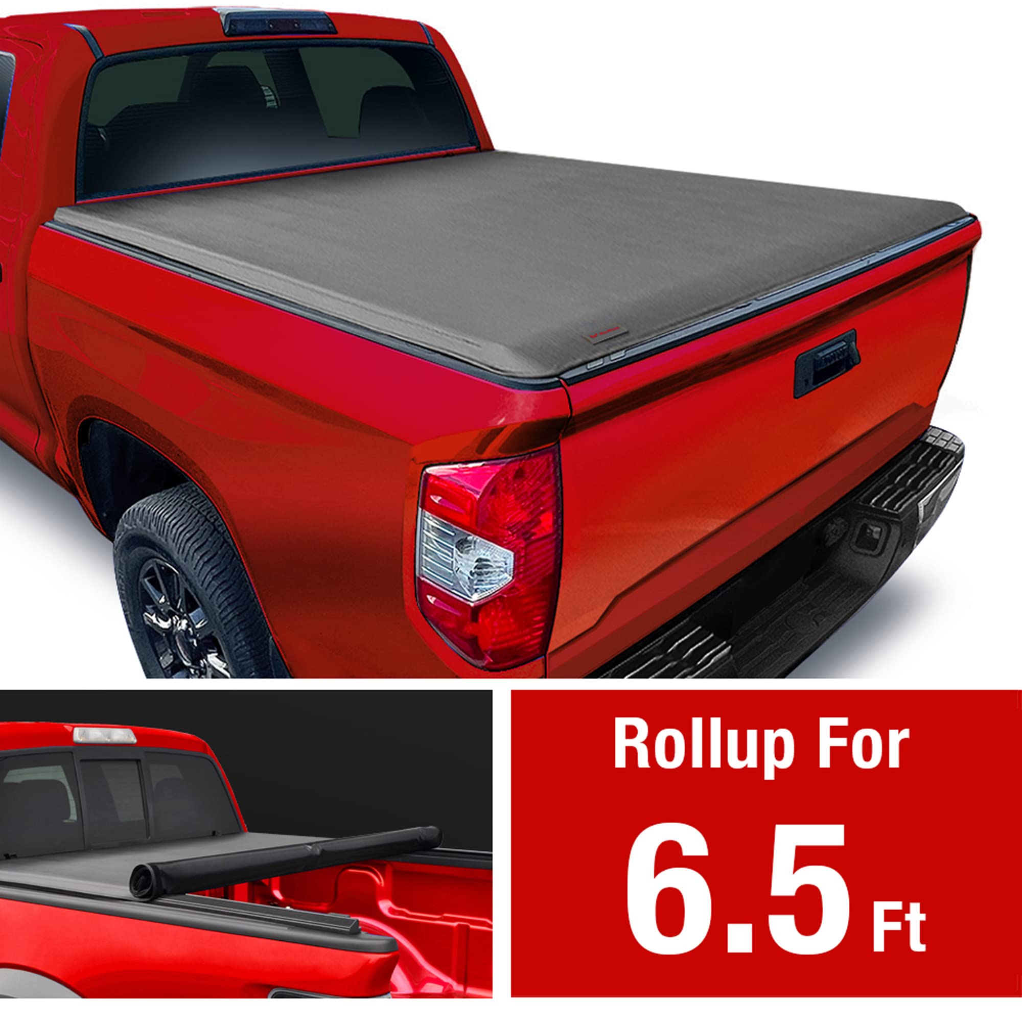 MaxMate Soft Roll-up Truck Bed Tonneau Cover Compatible with 2007-2013 Toyota Tundra | 5.5' (67") Bed | TCT169038