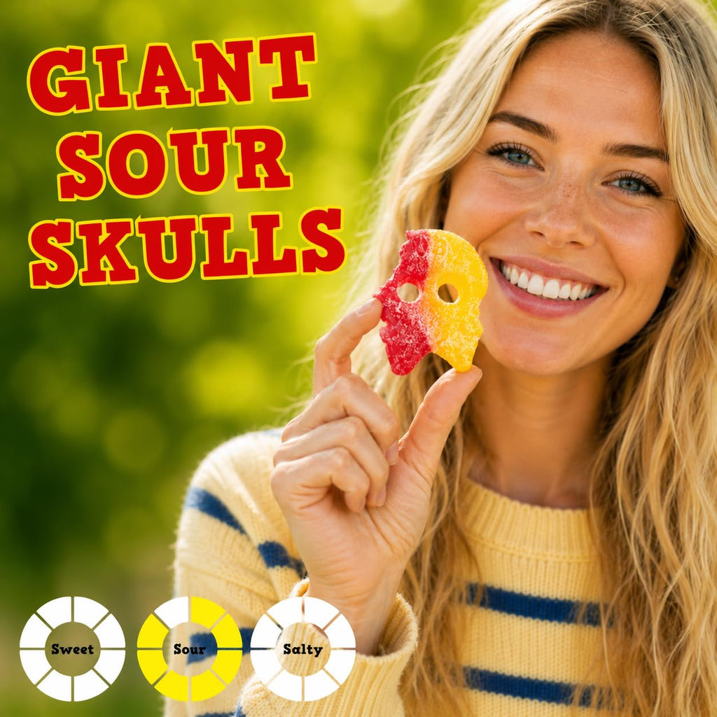 BUBS Swedish Candy Mix 1 lb - Authentic Sweet and Sour Swedish Gummies - Gelatin-Free Vegan Gummy Candy Assortment, Imported from Sweden - Foam Candy - Big Ovals, Dizzy Skulls, Tutti Frutti and More