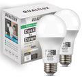 Qualilux Dusk to Dawn A19 LED Light Bulbs 850LM, 60W Equivalent, Daylight, Energy-Efficient 9.5W, A19, E26 Base, 2-Pack, HQ-H011