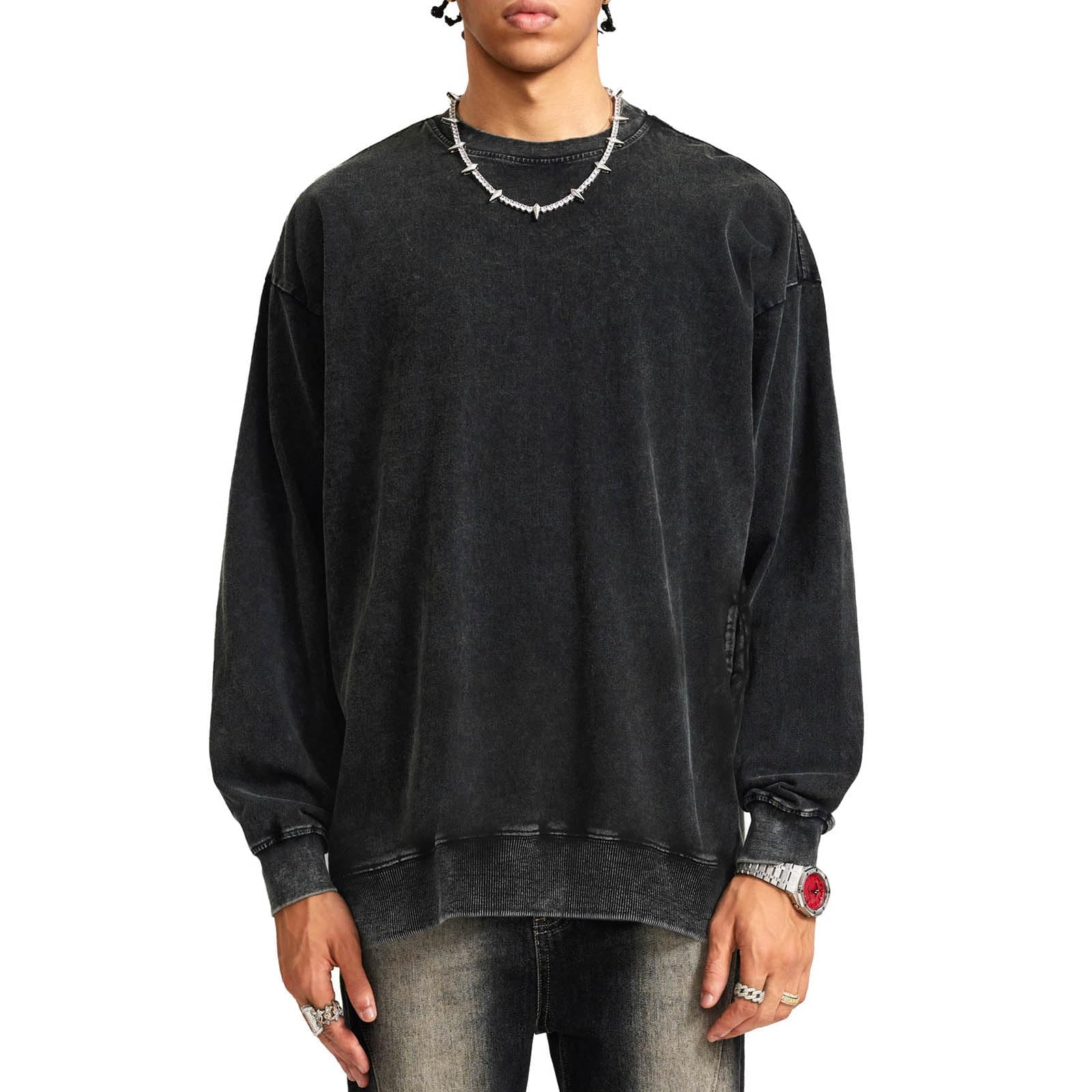 Bobeutou Oversized Hoodie Men Vintage Cotton Casual Hooded Sweatshirt Trendy Baggy Basic Hoodies Retro Pullover Streetwear