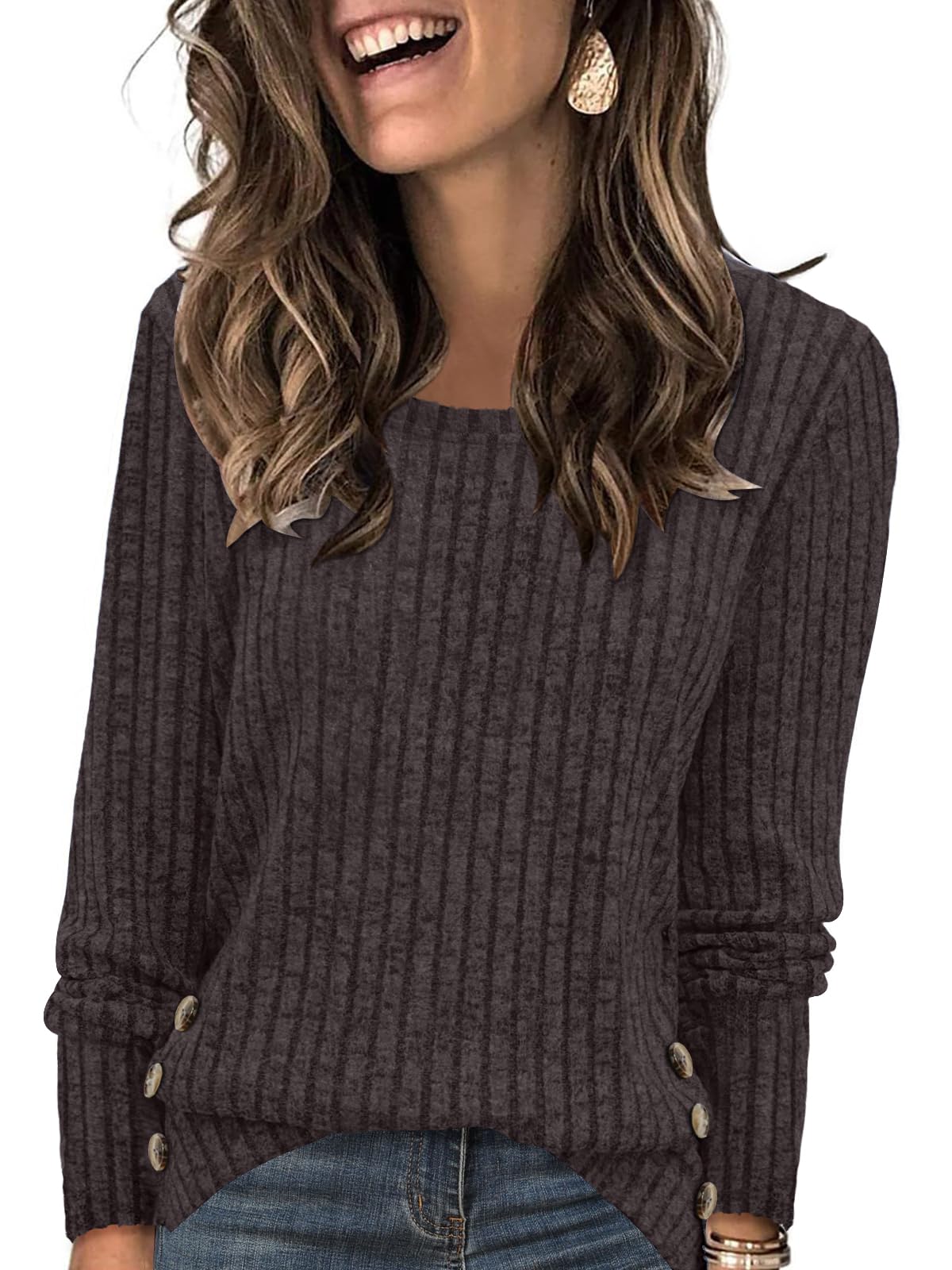 Yincro Women's Long Sleeve Fall Sweaters 2026 Lightweight Casual Crewneck Tunic Tops